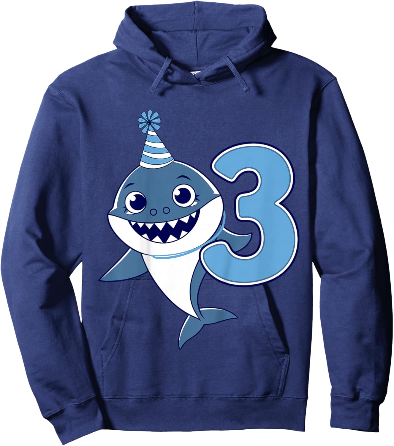 Kids 3rd Birthday Shark Kids Hoodie - Hoodie | Navy