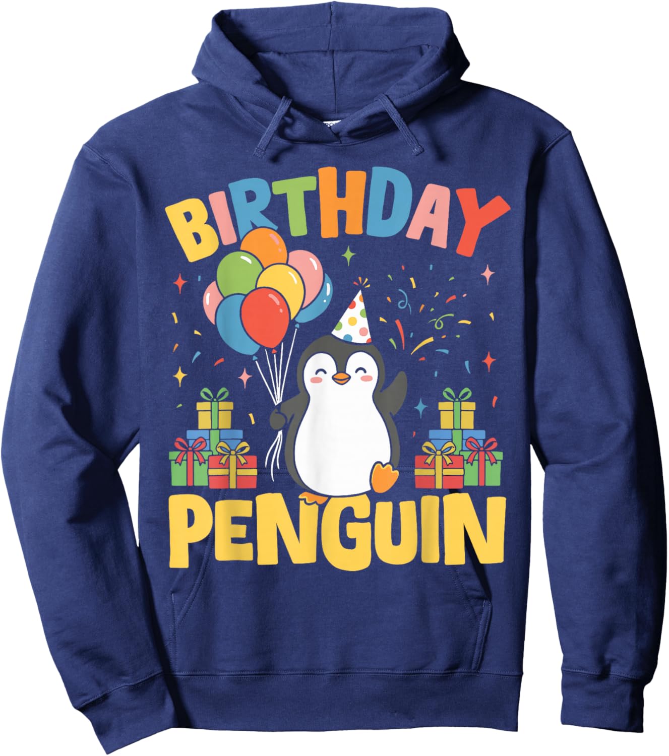 Birthday Penguin Kids Family Birthday Penguin Hoodie - Hoodie | Navy
