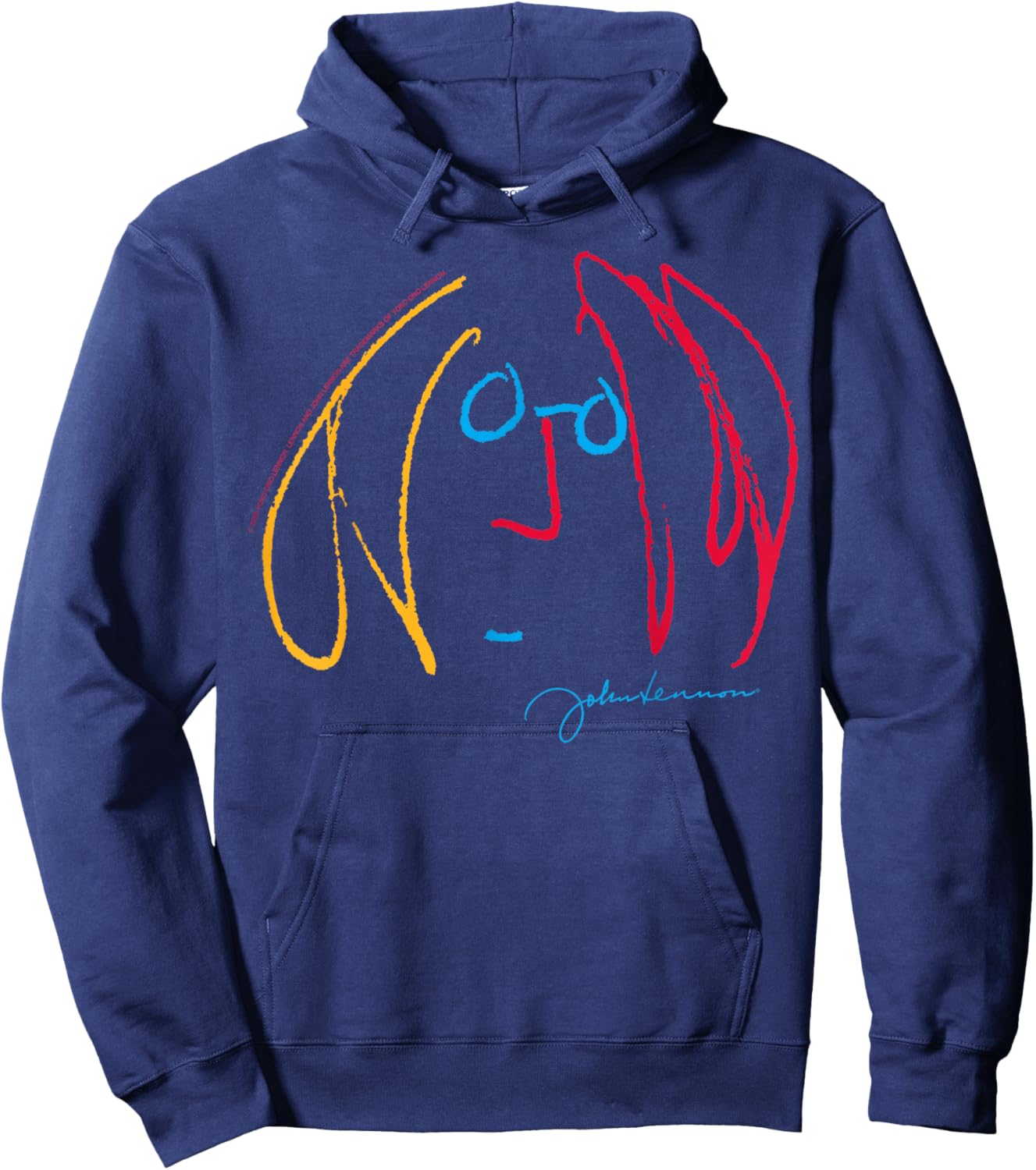 John Lennon Colorful Line Art Design Hoodie - Hoodie | Navy