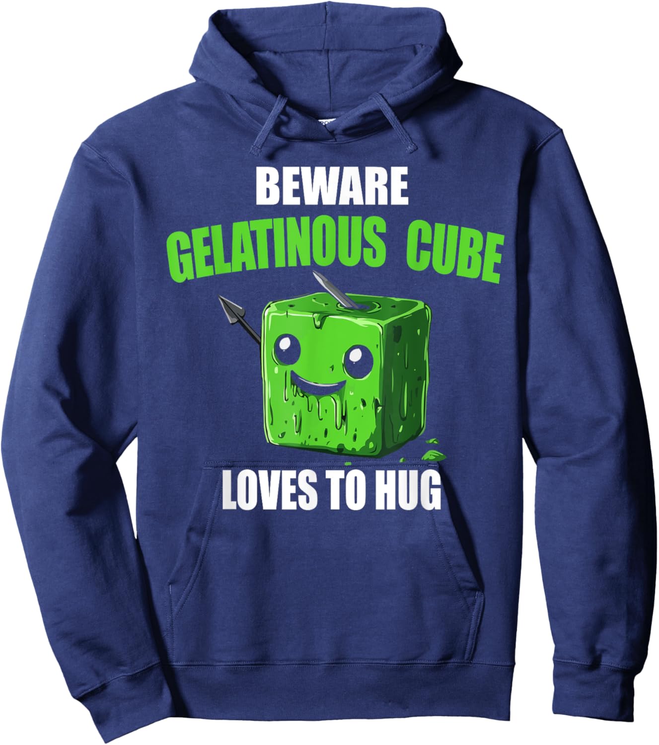 Beware Gelatinous Cube Loves To Hug Hoodie - Hoodie | Navy