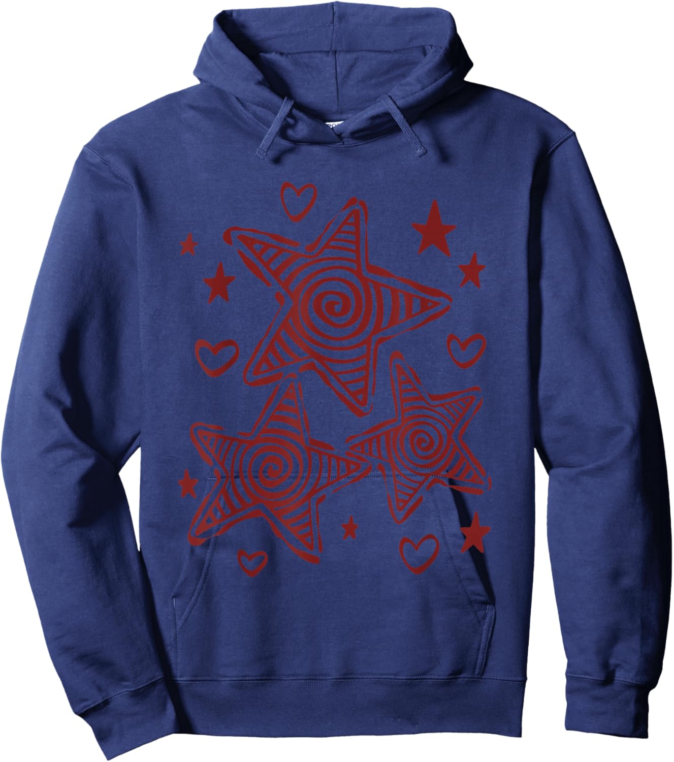 90s Y2K Star Trio Starry Sky Hoodie - Hoodie | Navy