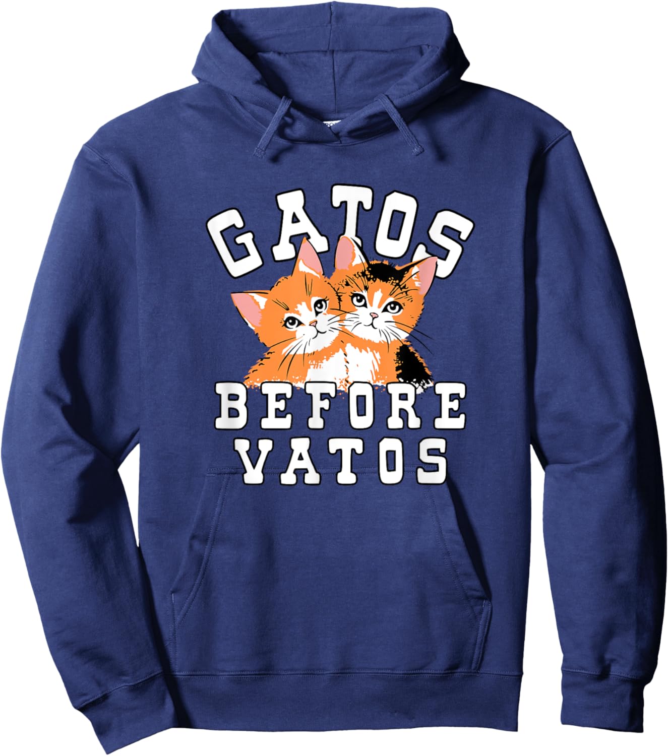 Funny Valentine Gatos Before Vatos , Women Hoodie - Hoodie | Navy