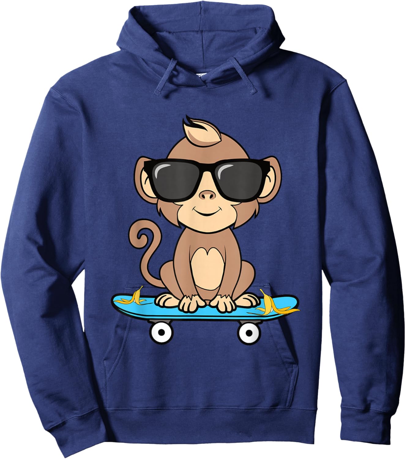 Funny Cool Monkey Skateboard Ape Boys Kids Hoodie - Hoodie | Navy