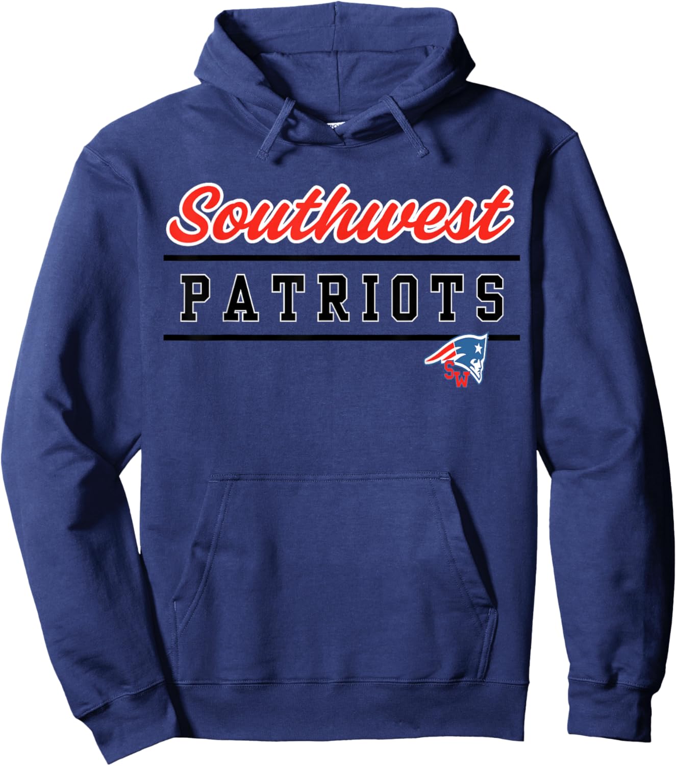 Southwest Magnet High School Patriots Lined Up Hoodie - Hoodie | Navy