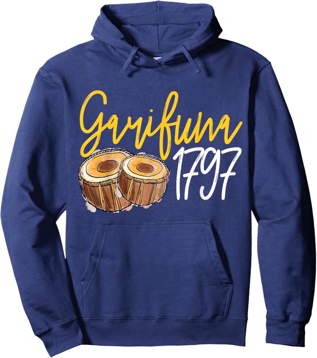 Garifuna 1797 Garifuna Music Drums Hoodie - Hoodie | Navy