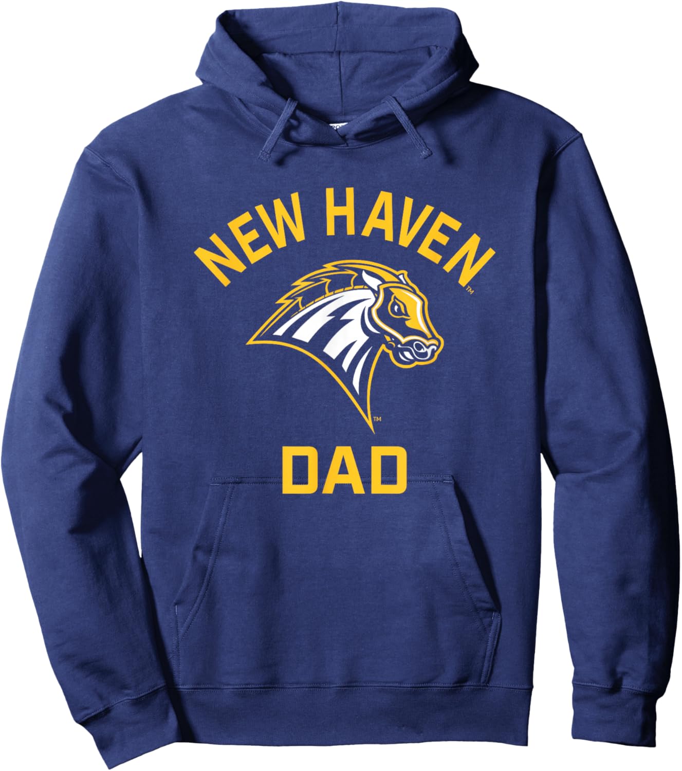 University of New Haven UNH Chargers Arched Dad Hoodie - Hoodie | Navy
