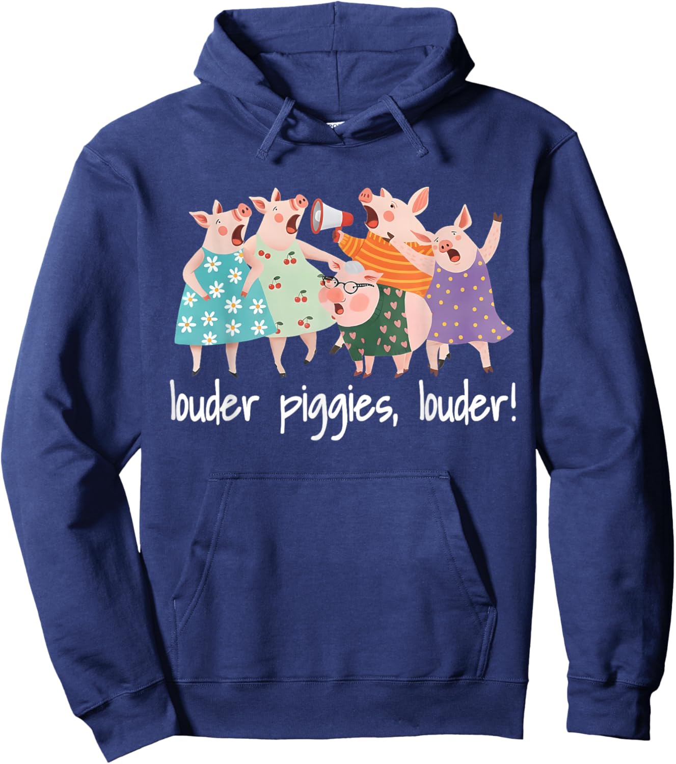 Louder Piggies Louder Hoodie - Hoodie | Navy