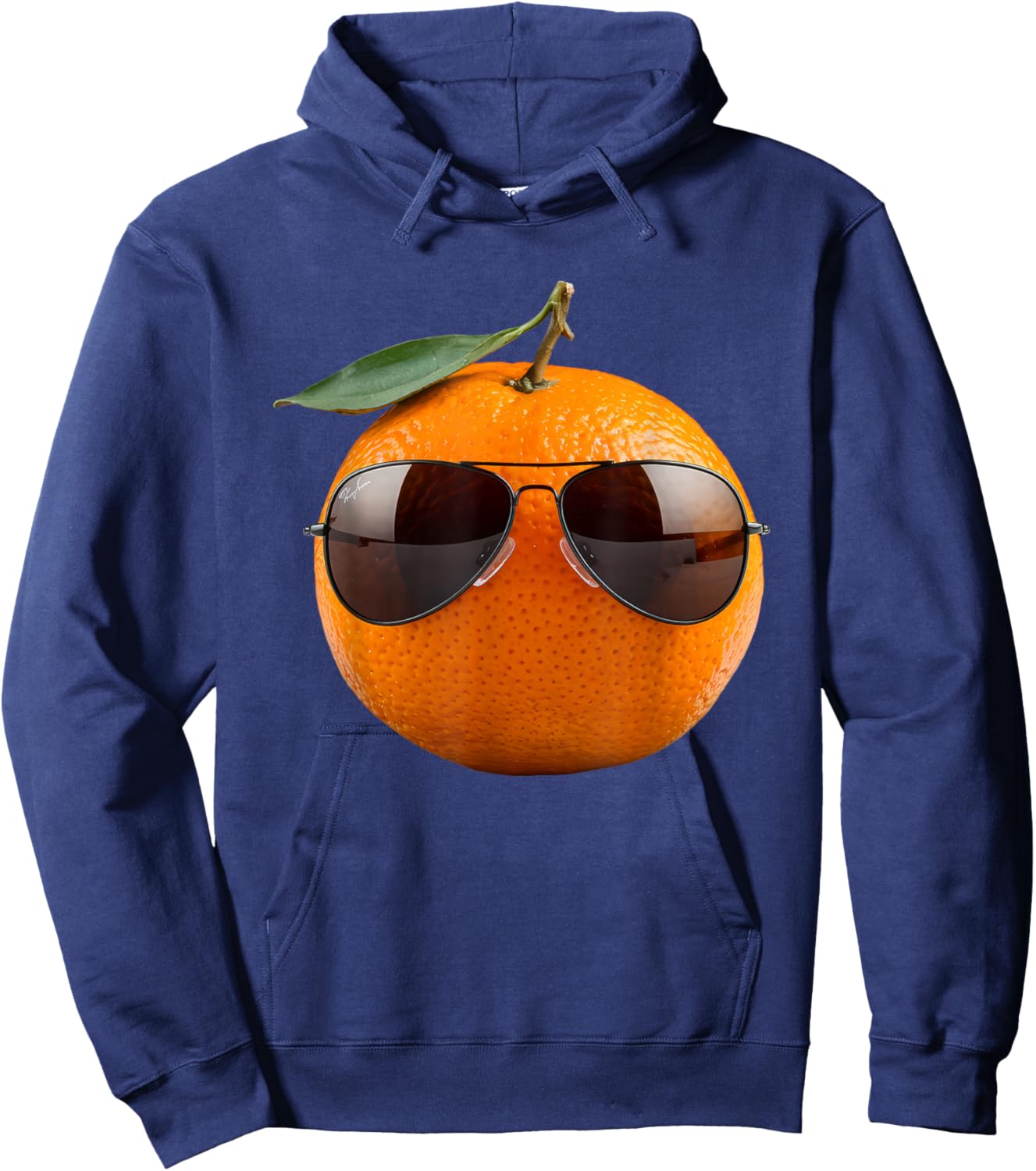 Orange Sunglasses Funny Fruits Hoodie - Hoodie | Navy