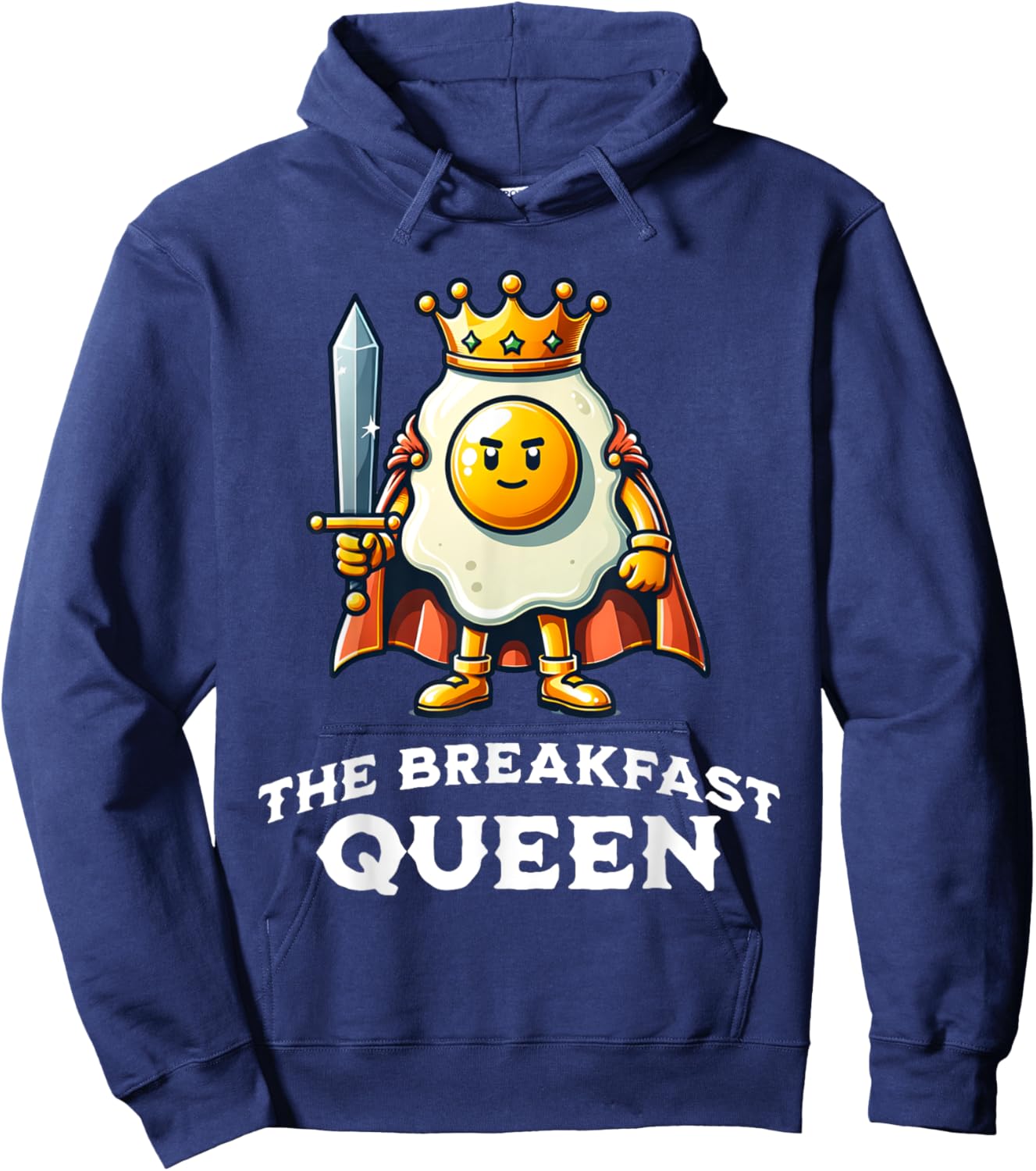 Breakfast Queen Funny Quote Breakfast Lover Hoodie - Hoodie | Navy