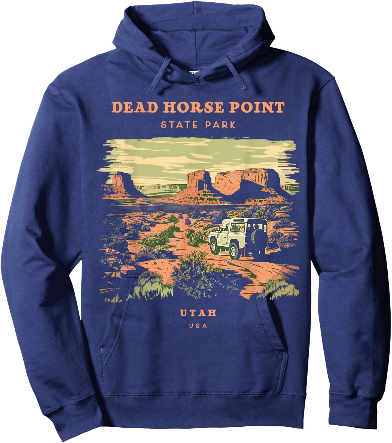 Dead Horse Point State Park Utah Retro Vintage Hoodie - Hoodie | Navy