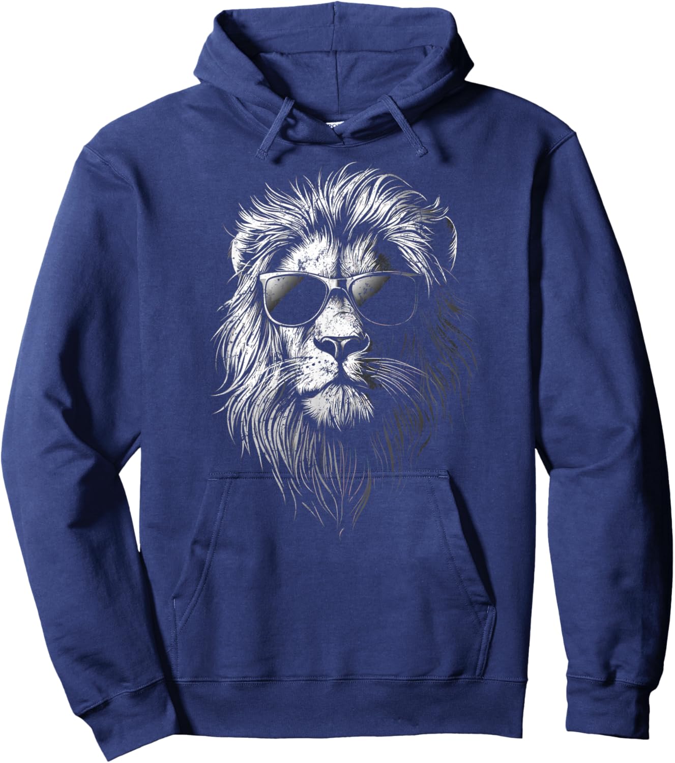 Lion Wearing Sunglasses – Fun for All Ages Hoodie - Hoodie | Navy