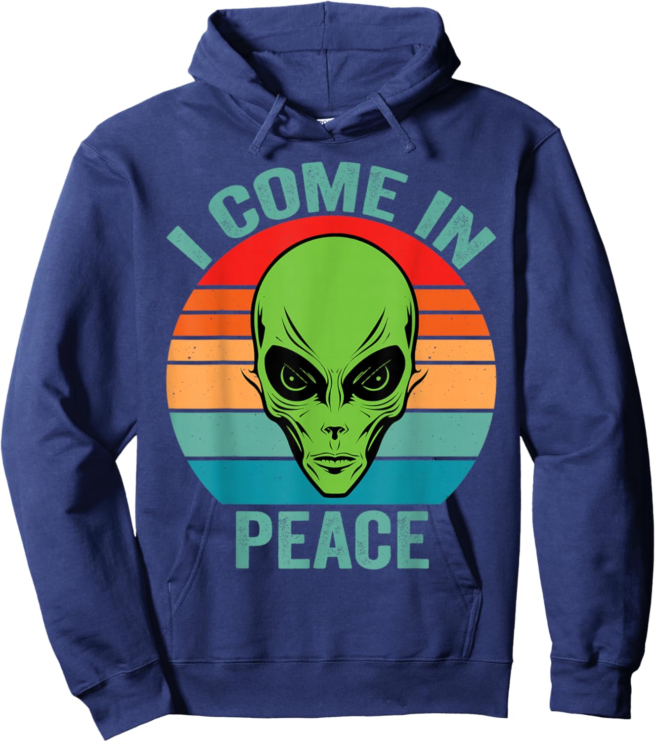 I Come In Peace im Peace Matching Couples Alien Hoodie - Hoodie | Navy