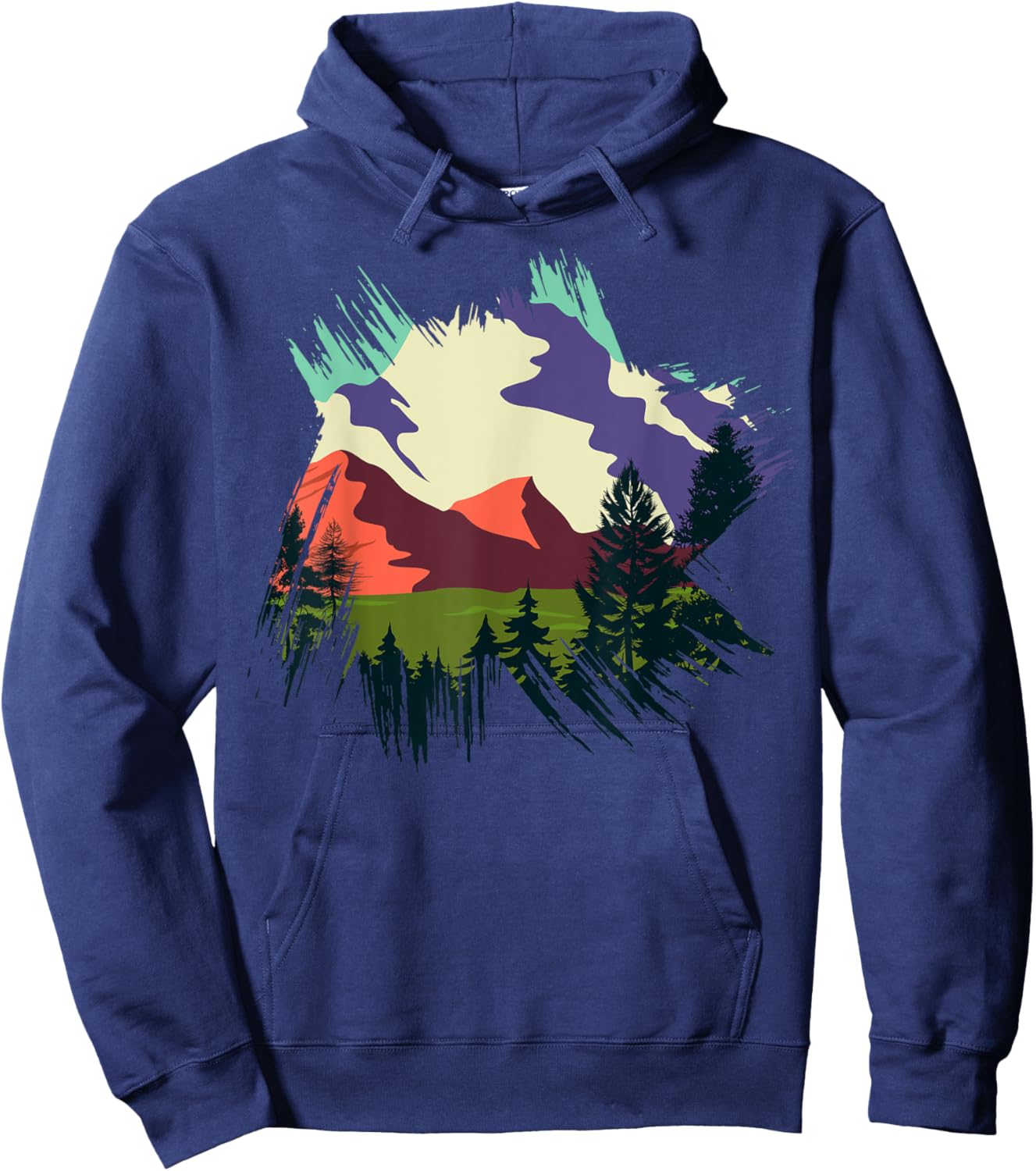 Timeless Mountain, Nature Trees and Forest Hoodie - Hoodie | Navy