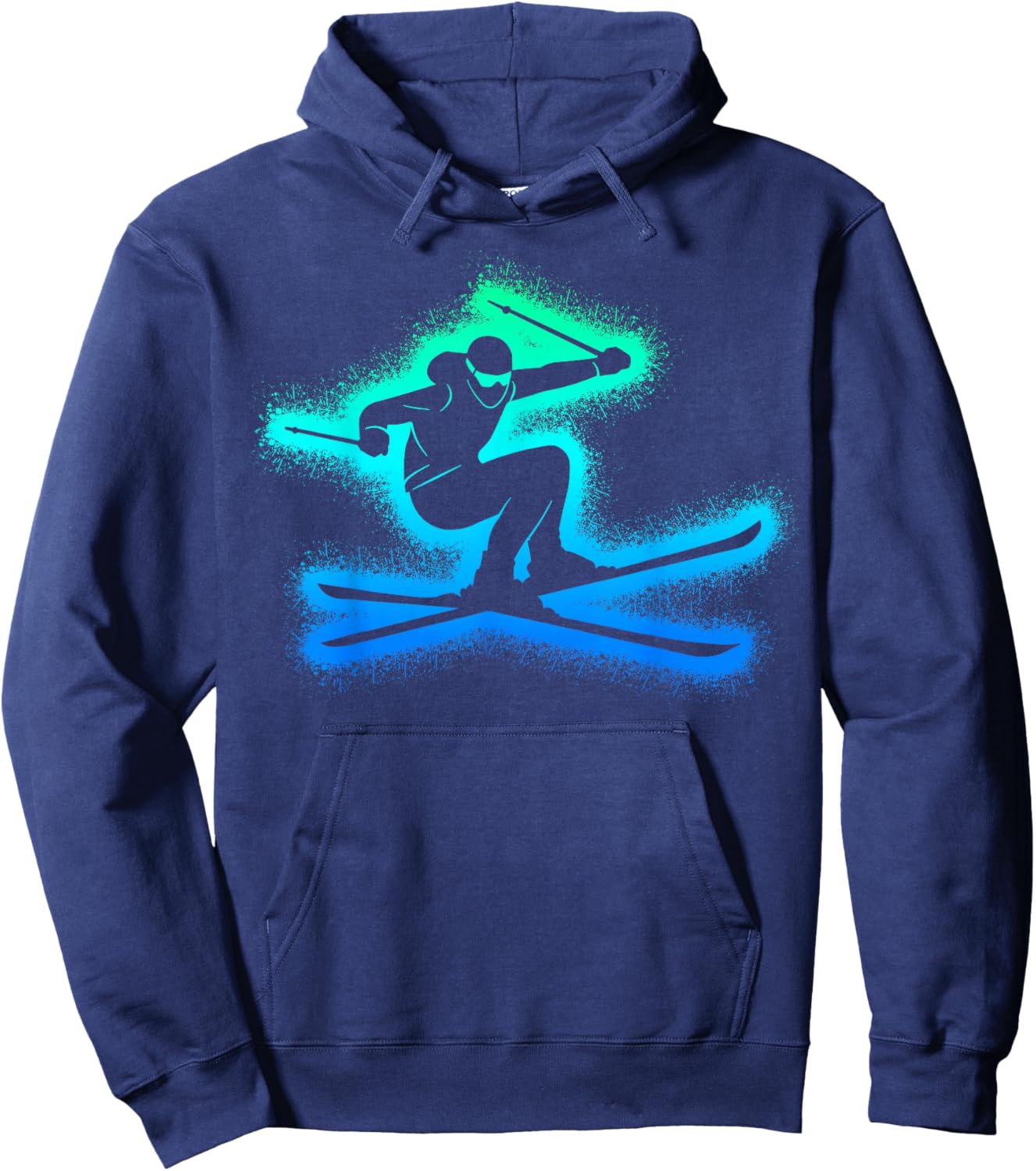 Skiing Skier Children's Boys Men's Ski Hoodie - Hoodie | Navy