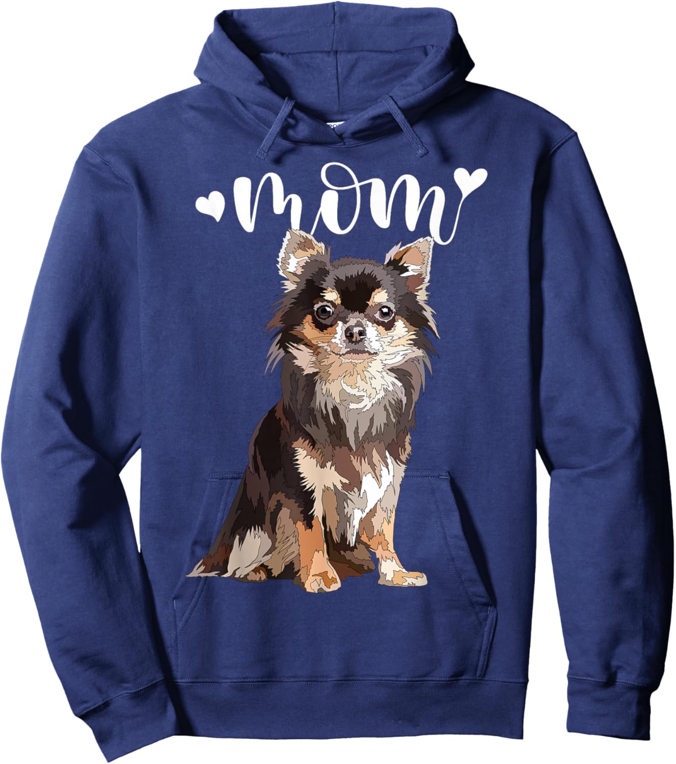 Chihuahua Long Haired - Brown - Chiwawa Hoodie - Hoodie | Navy