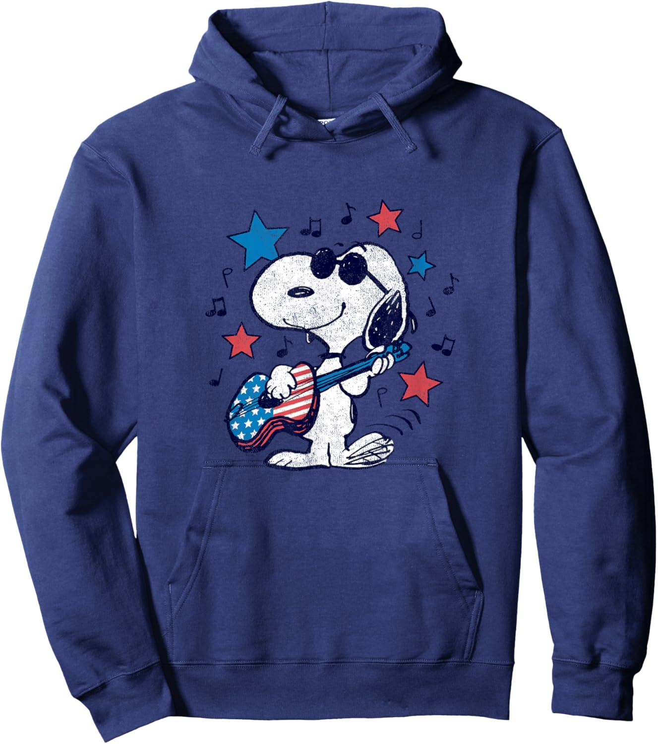 Snoopy - Americana Stars and Stripes Guitar Hoodie - Hoodie | Navy