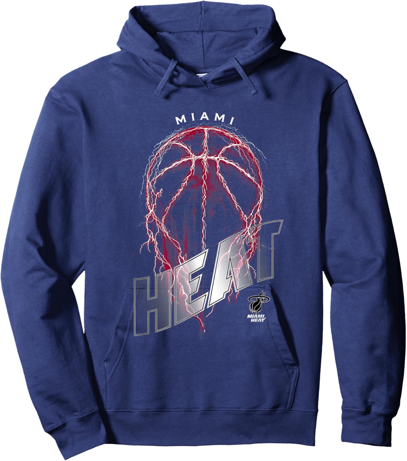 NBA Miami Heat Lightning Bolt Basketball Logo Hoodie - Hoodie | Navy