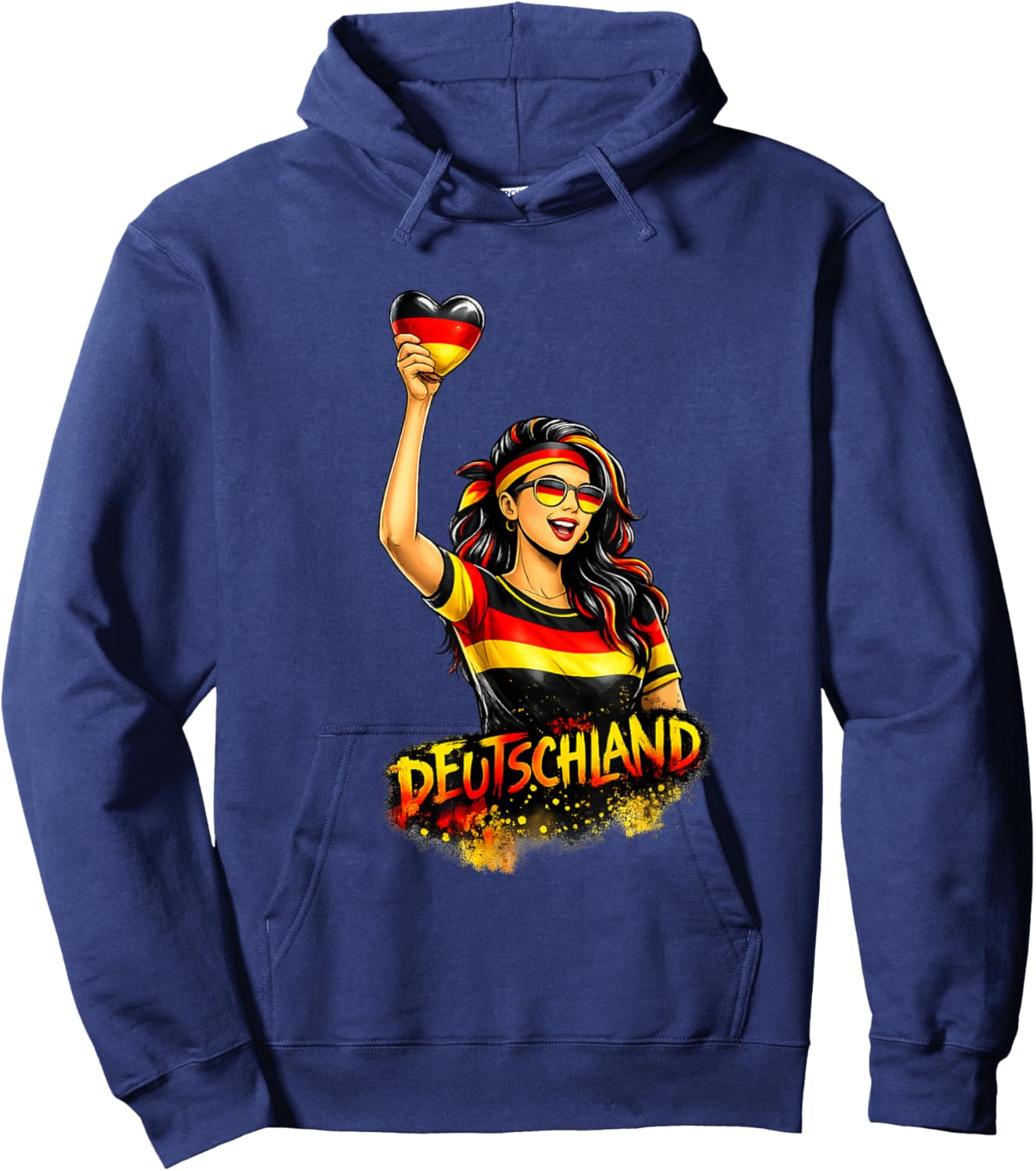 Deutschland Herz Deutsche Flagge Germany Hoodie - Hoodie | Navy