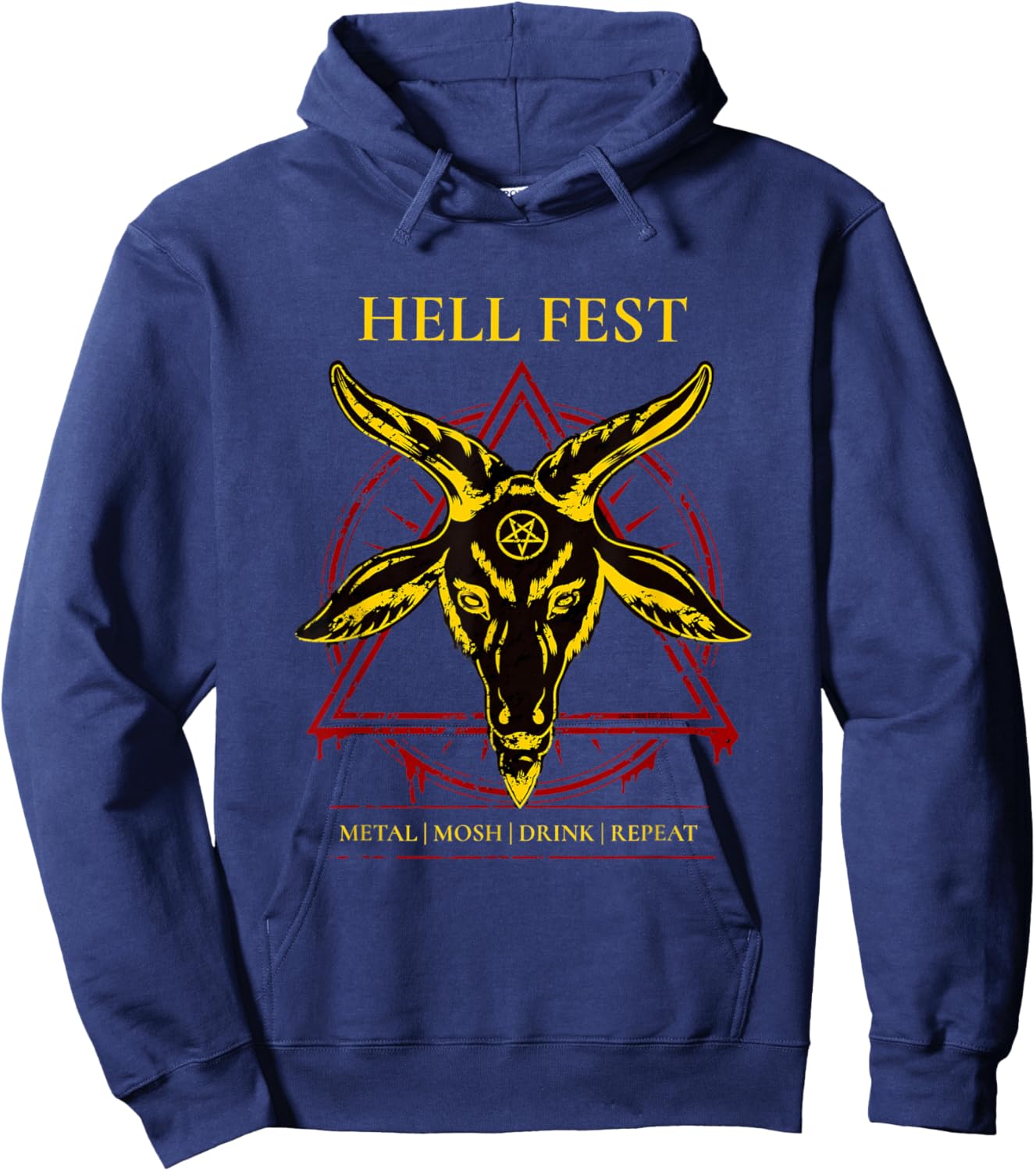 HellFest Metal Mosh, Drink, Repeat Baphomet Hoodie - Hoodie | Navy