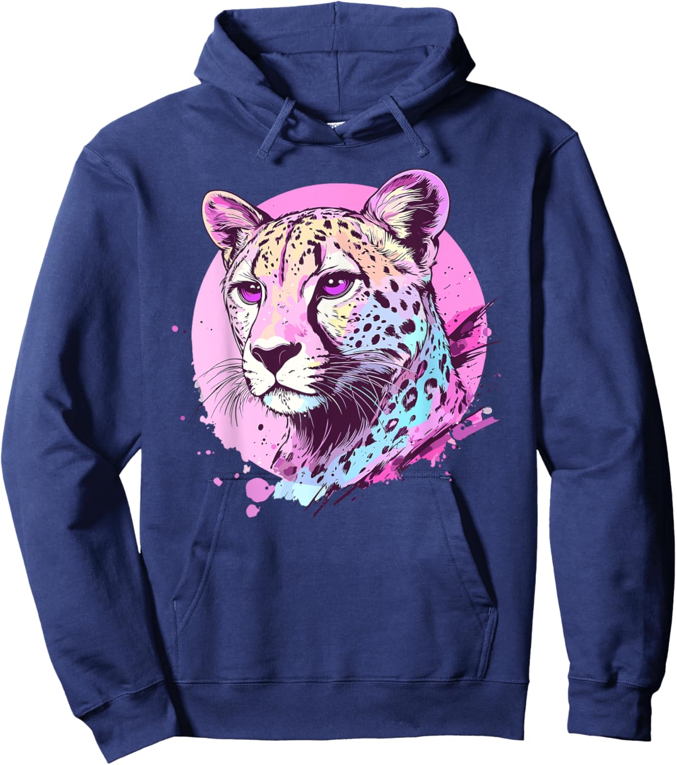 Bold Leopard Artistic Colors Hoodie - Hoodie | Navy