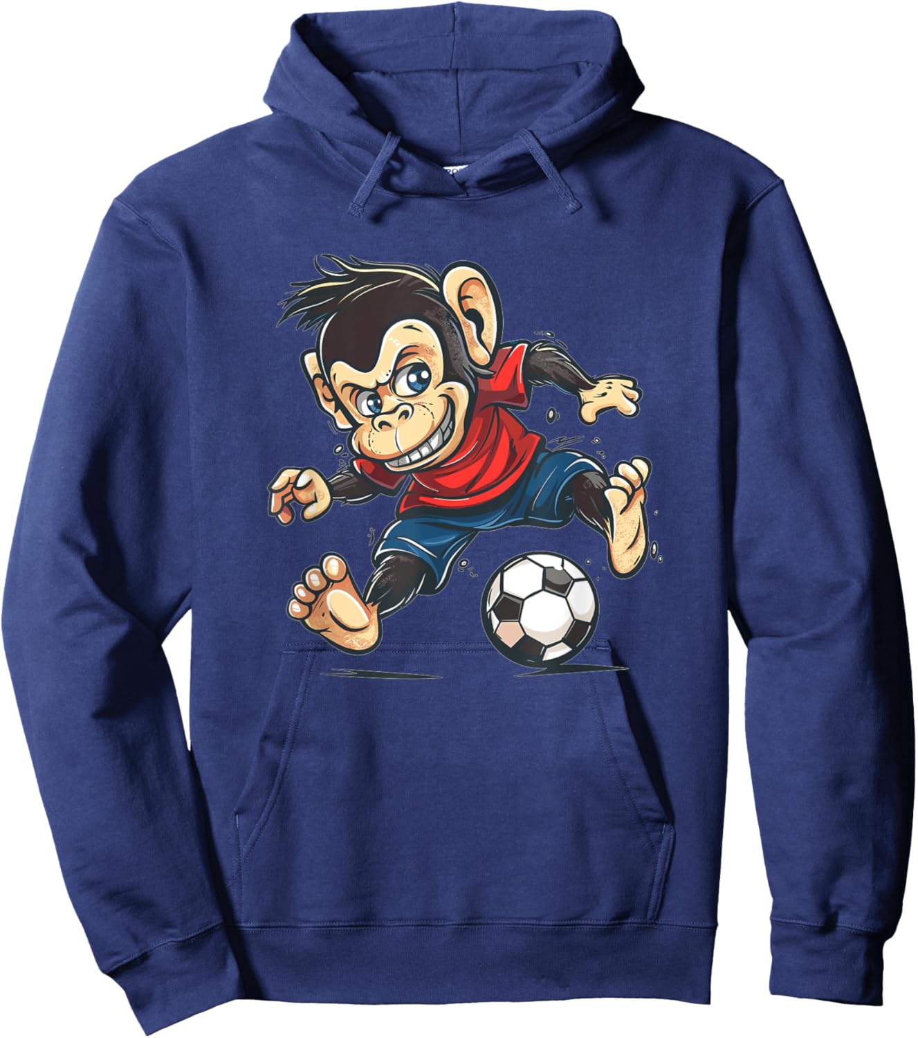 Cute Monkey Soccer Hoodie - Hoodie | Navy