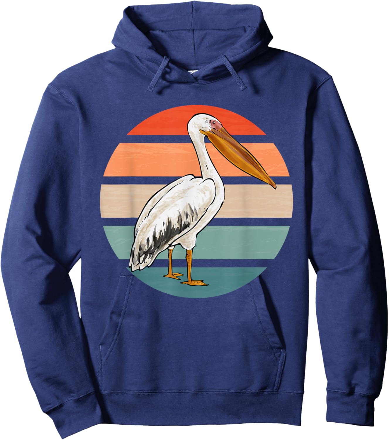 Pelican Bird Retro Vintage Pelican Hoodie - Hoodie | Navy
