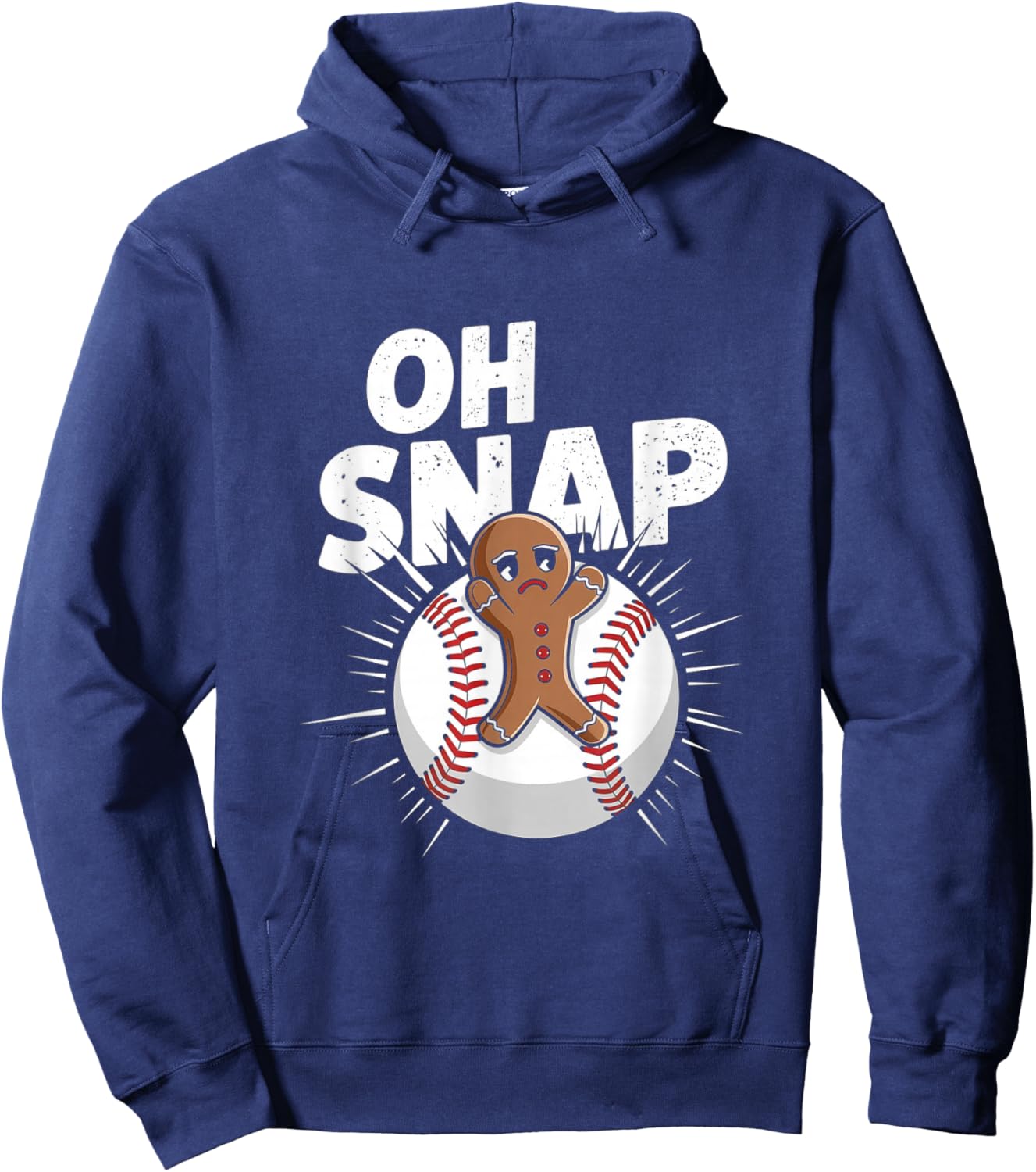 Oh Snap Christmas Baseball Gingerbread Hoodie - Hoodie | Navy