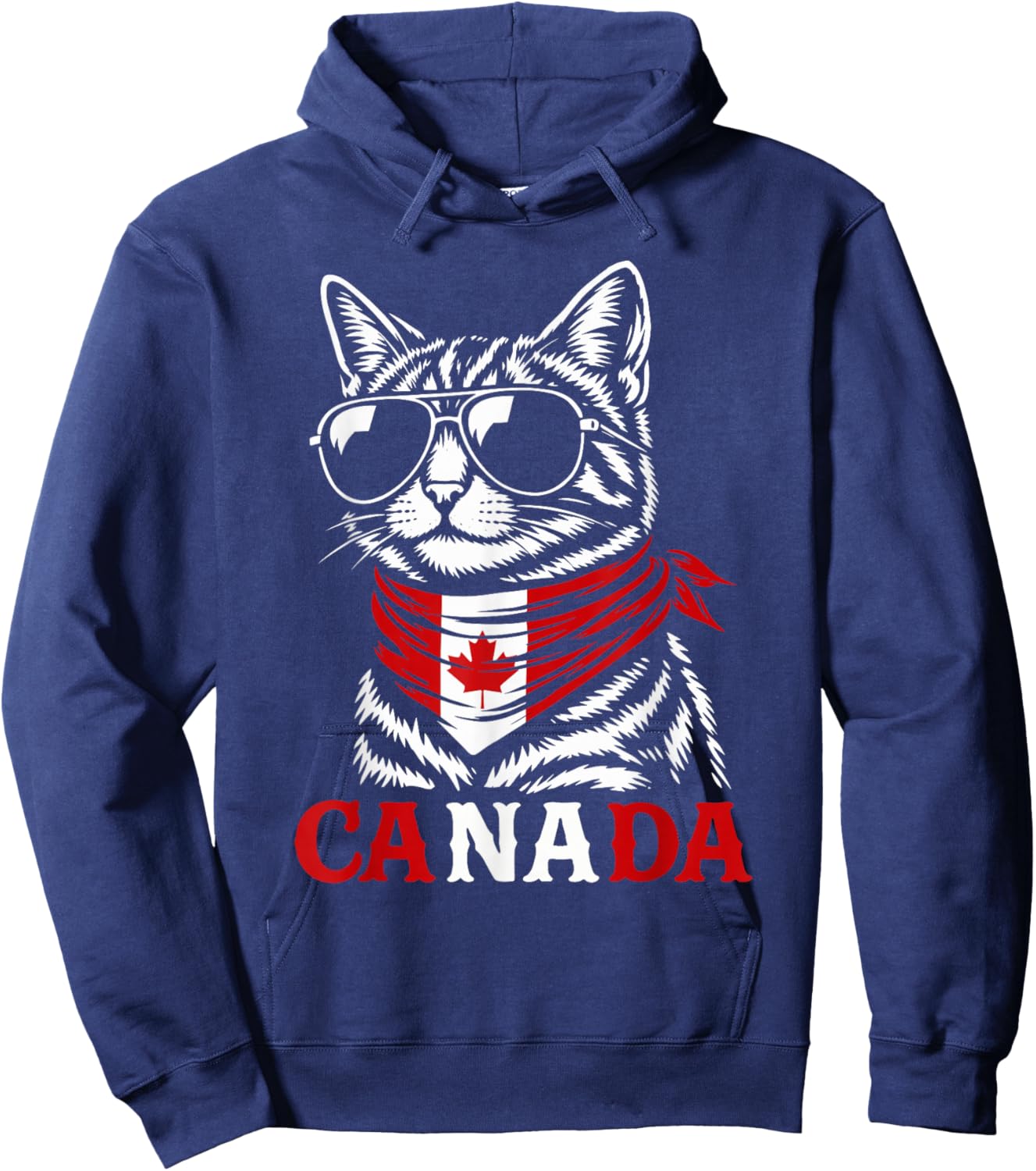 Canadian Flag Funny Cat Canada Hoodie - Hoodie | Navy