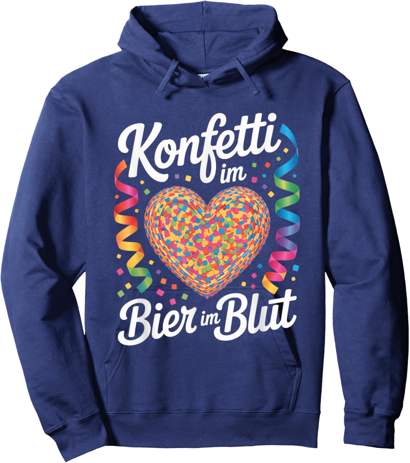 Carnival Beer Confetti Heart Party Alaaf Hoodie - Hoodie | Navy