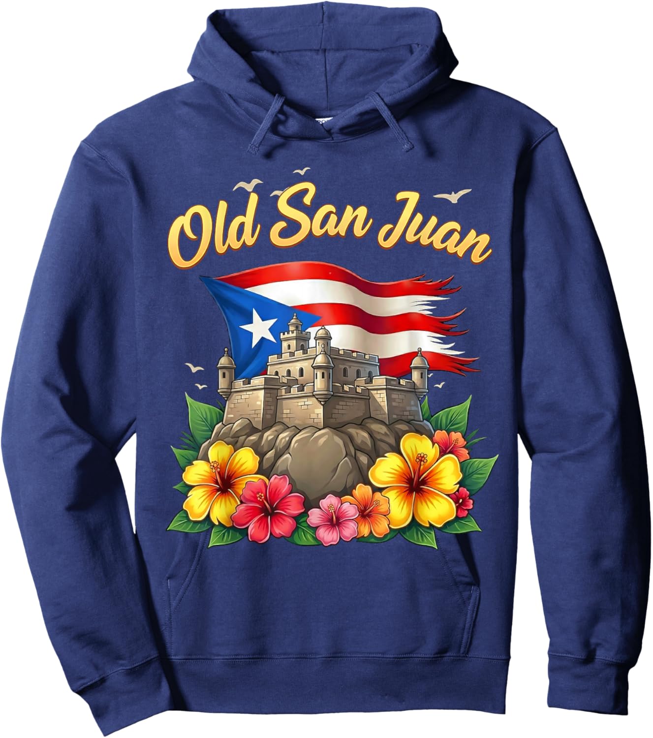 Old San Juan Puerto Rico Flag Hoodie - Hoodie | Navy