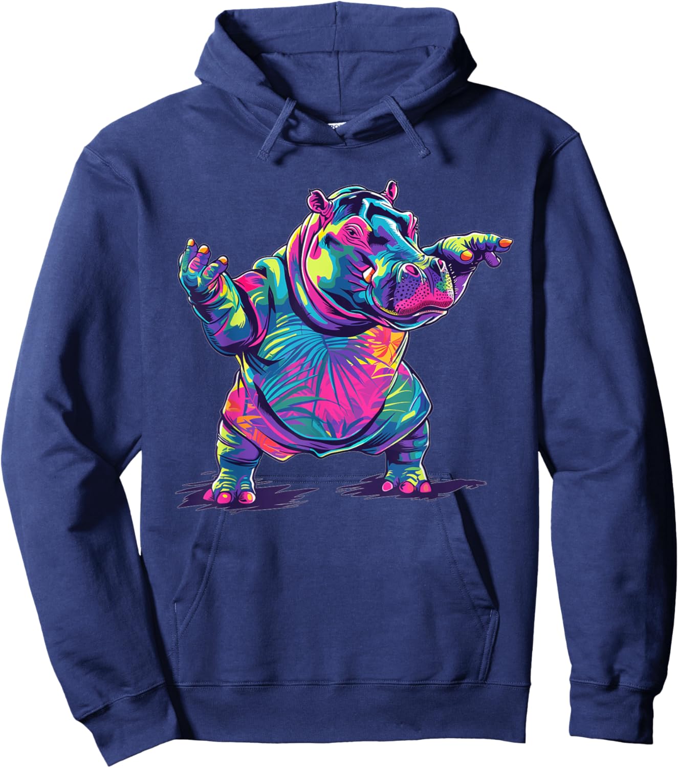 Cute Hippo Dancing Hoodie - Hoodie | Navy