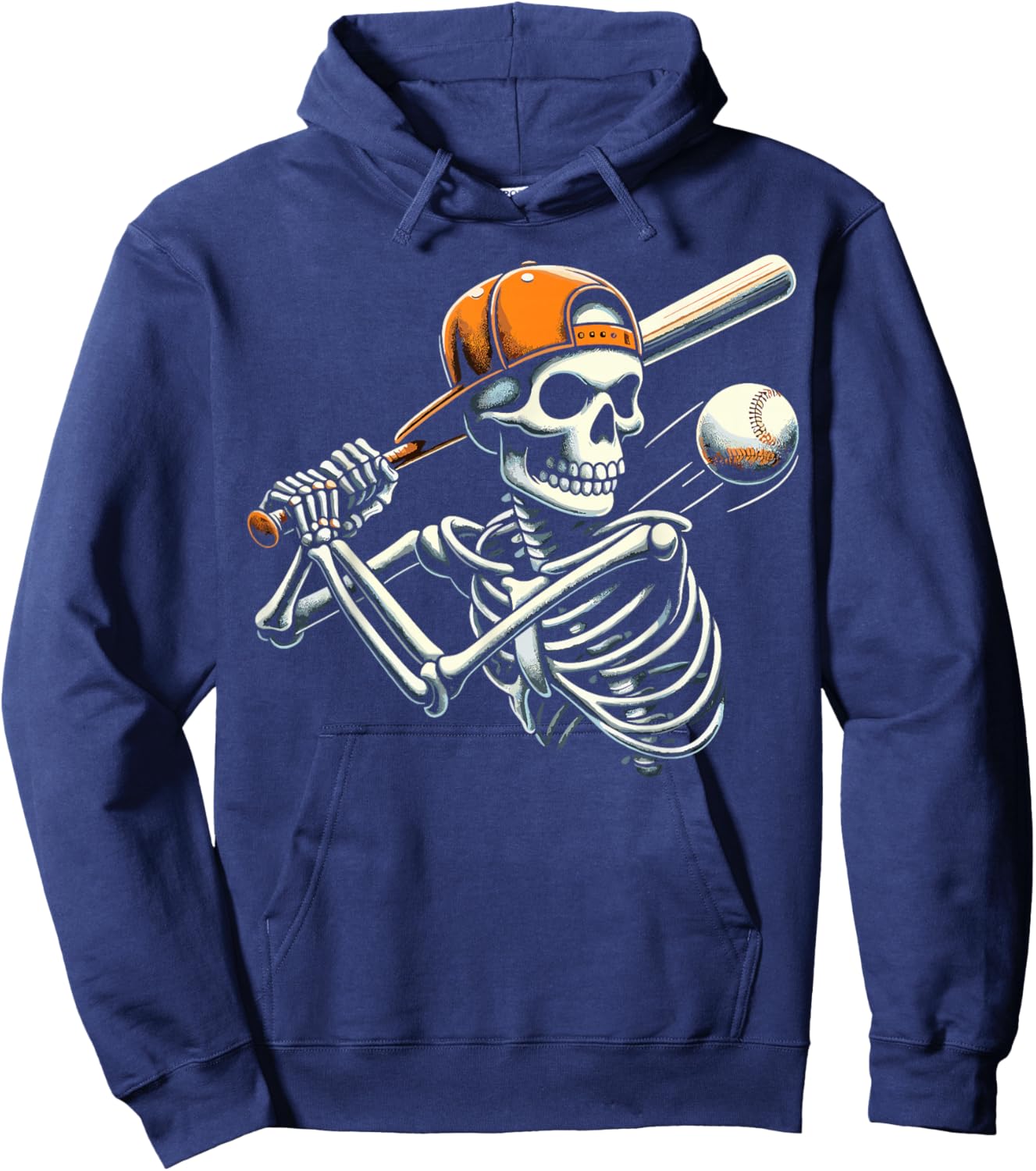 Halloween Boys Batting Skeleton Baseball Hoodie - Hoodie | Navy
