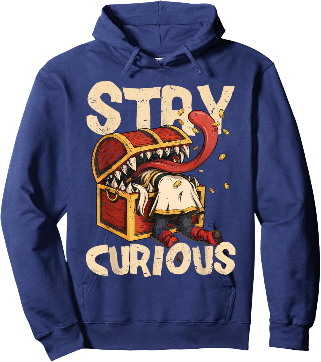 Funny Frieren Elf Anime Treasure Stay Curious Hoodie - Hoodie | Navy