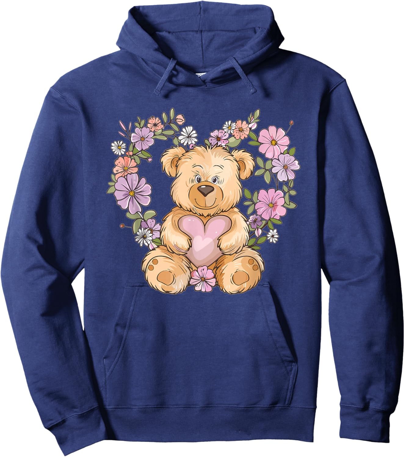 Cartoon Teddy I Cute Teddy Bear Hoodie - Hoodie | Navy