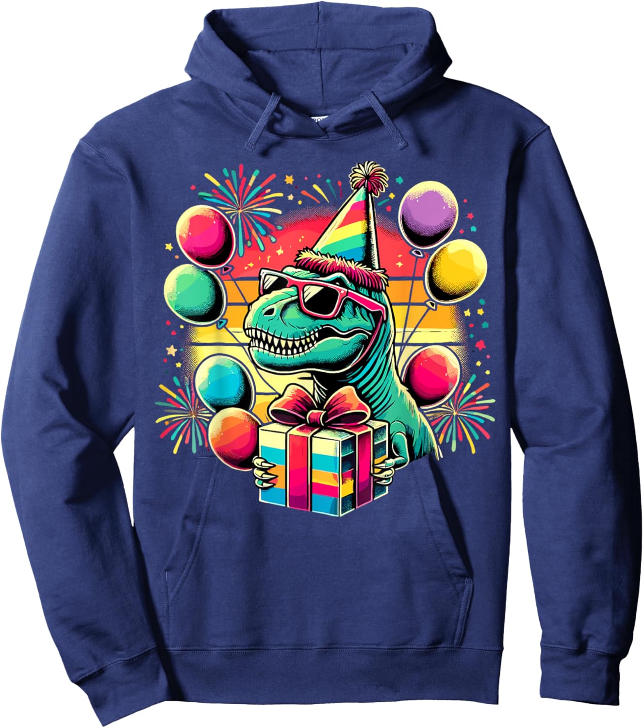 Dinosaur Birthday Party T-Rex Dinosaur Hoodie - Hoodie | Navy
