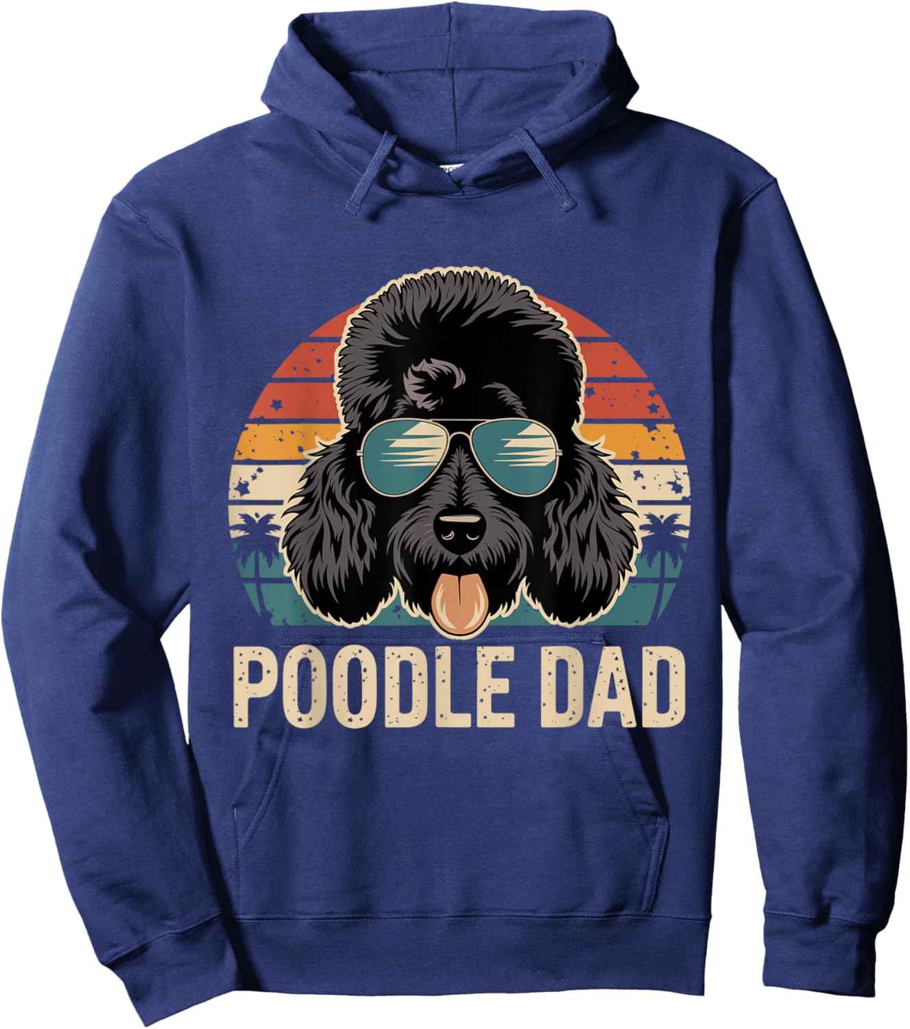 Funny Vintage Poodle Dad Poodle Lover Hoodie - Hoodie | Navy