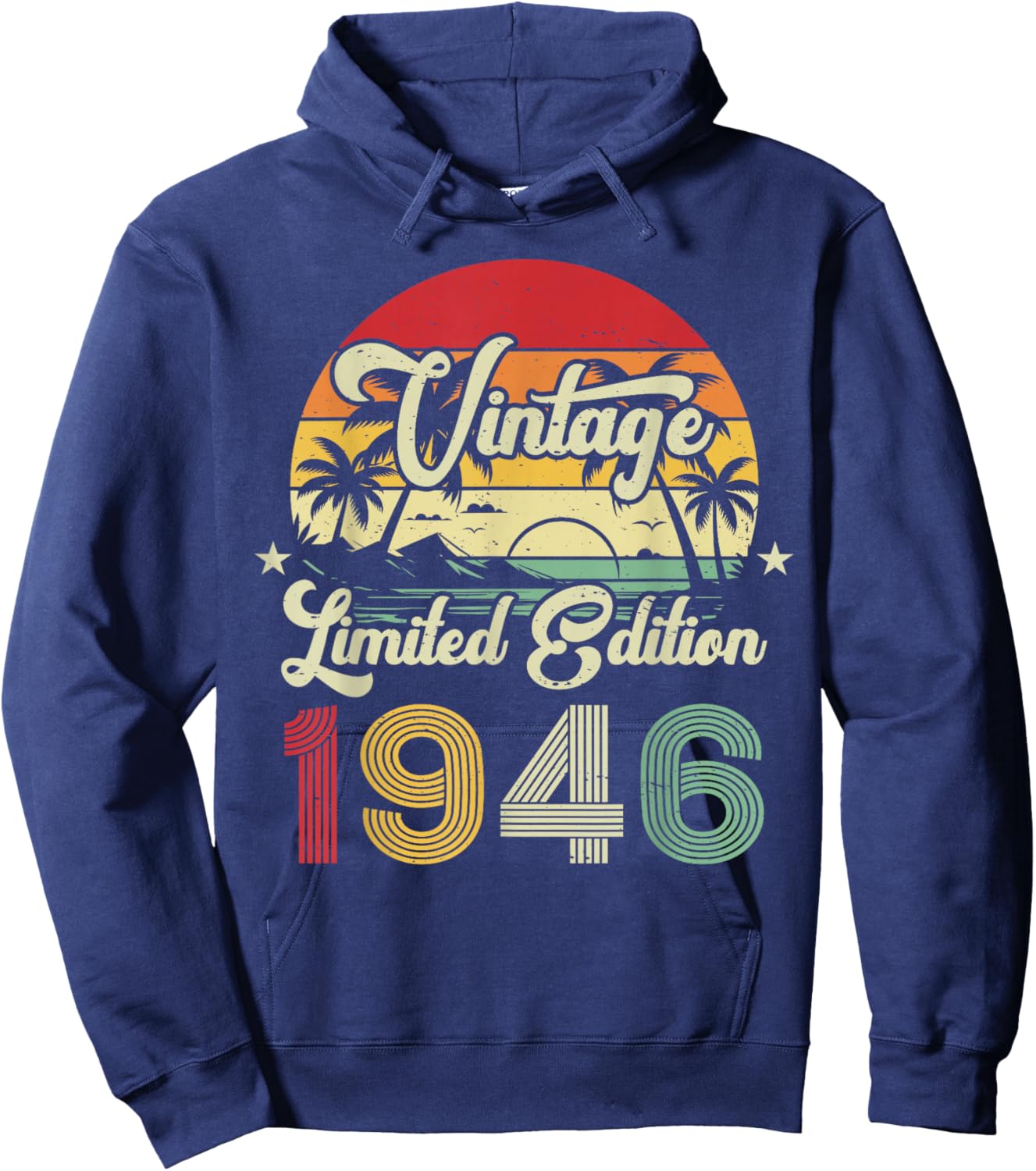 80th Birthday Vintage 1946 80yr Old Hoodie - Hoodie | Navy