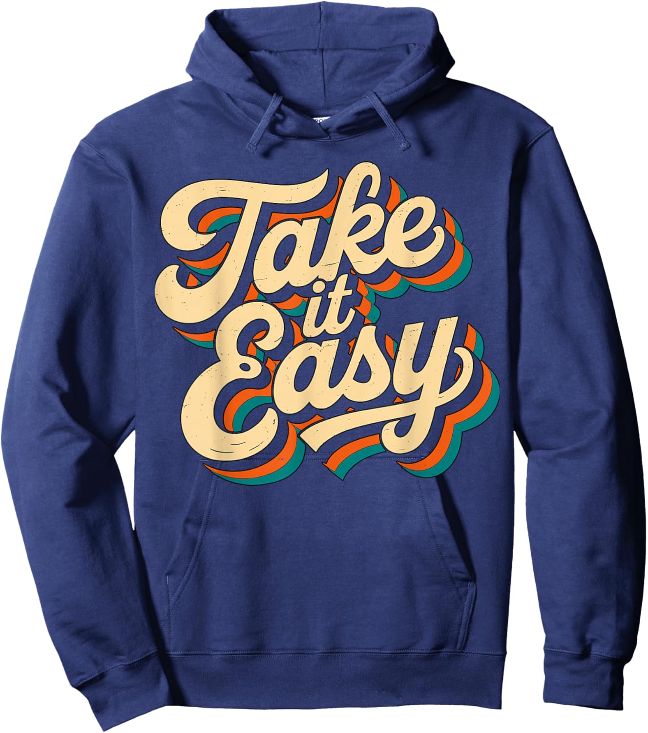 Take It Easy Retro Groovy Hoodie - Hoodie | Navy