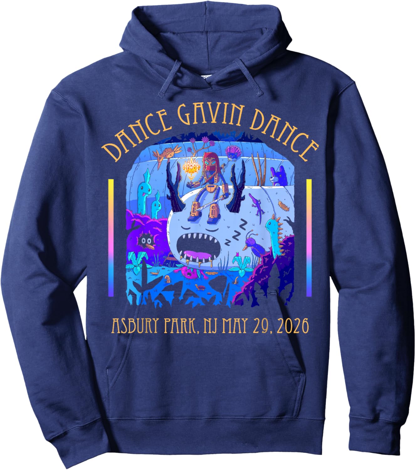 Dance Gavin Dance 2026 Tour Asbury Park Hoodie - Hoodie | Navy