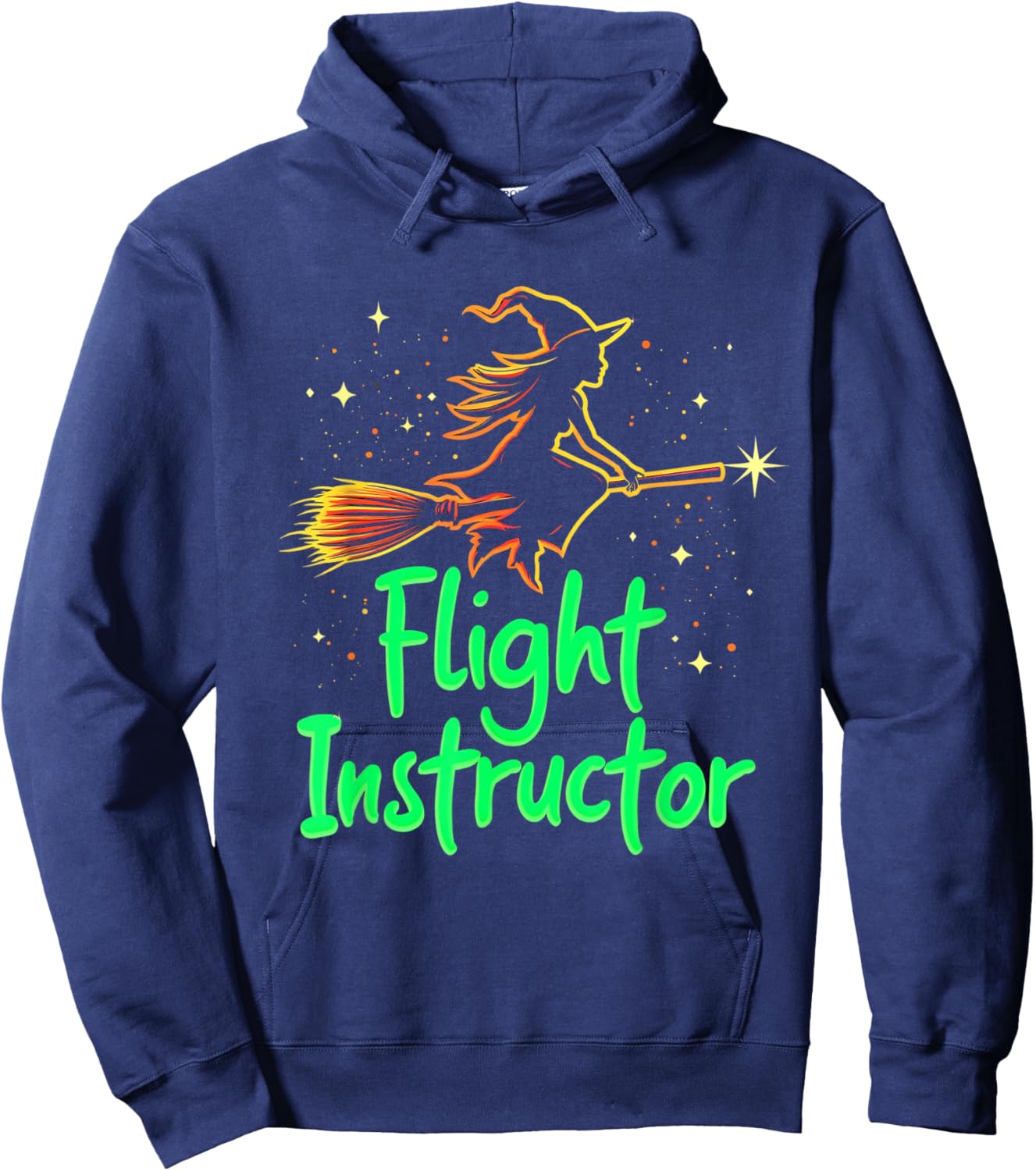 Flight Instructor Witch Broomstick Hoodie - Hoodie | Navy