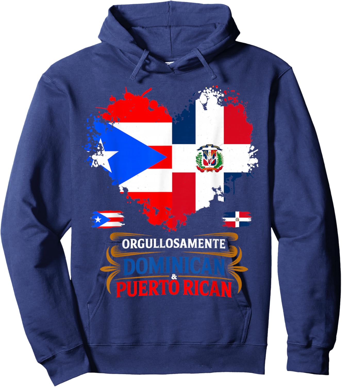 Dominican & Puerto Rican Flag Idea Dominicano Hoodie - Hoodie | Navy