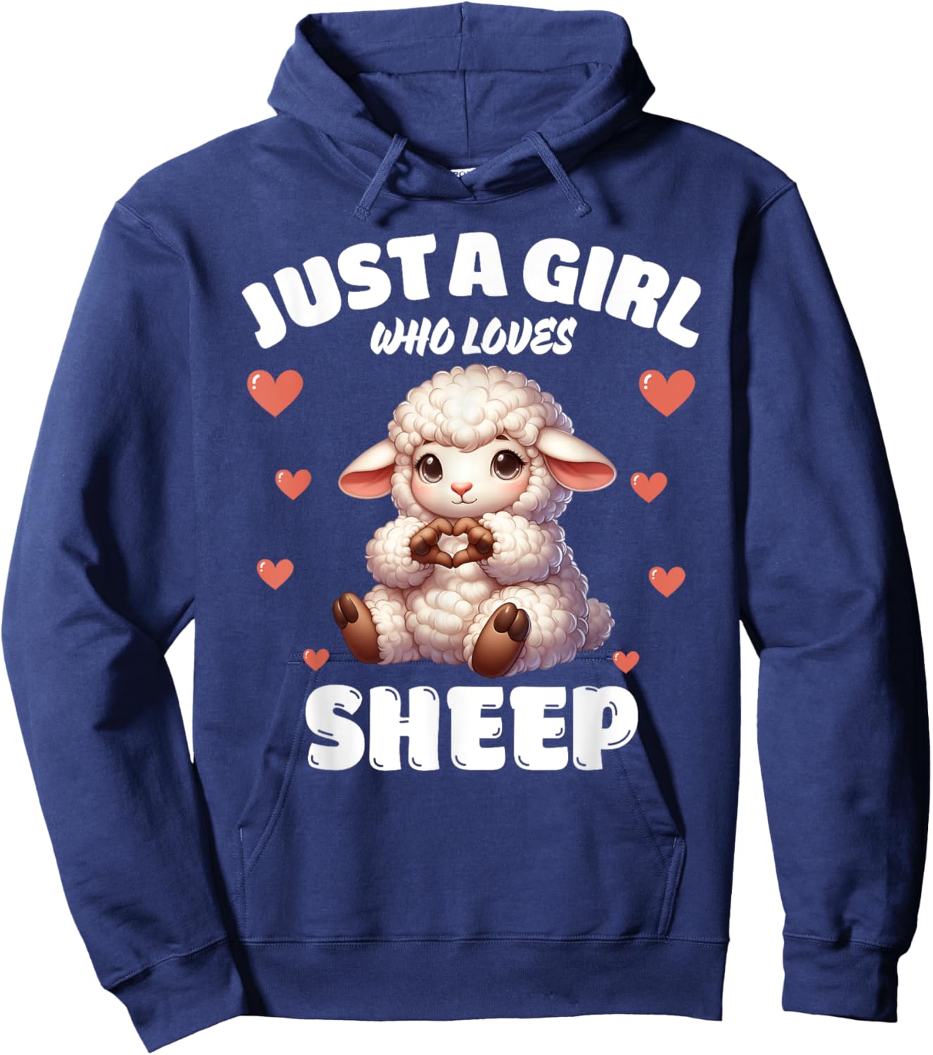 Just A Girl Who Loves Sheep, Cute Sheep Lovers Hoodie - Hoodie | Navy