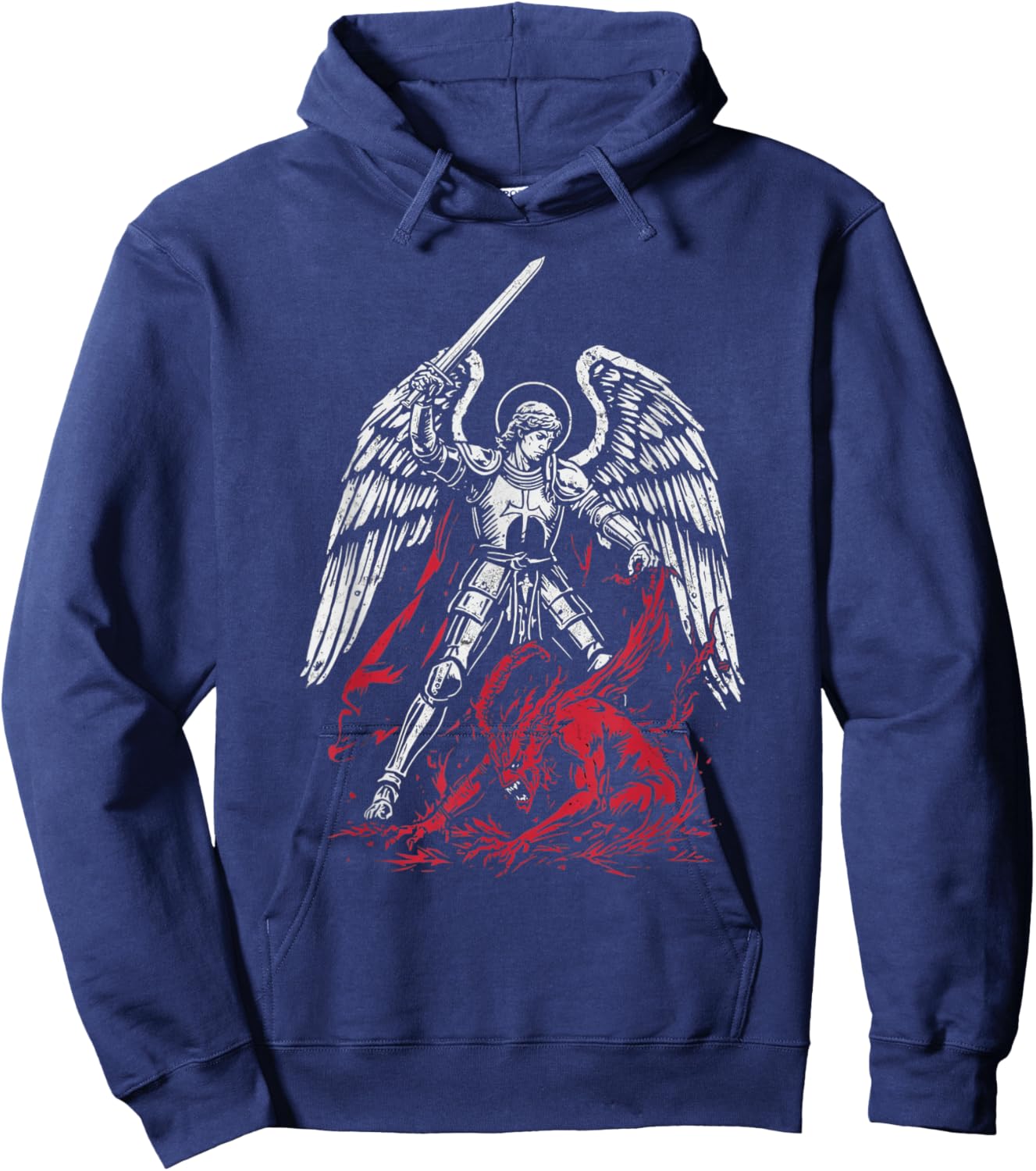 St Michael the Archangel Bat Satan Catholic Hoodie - Hoodie | Navy