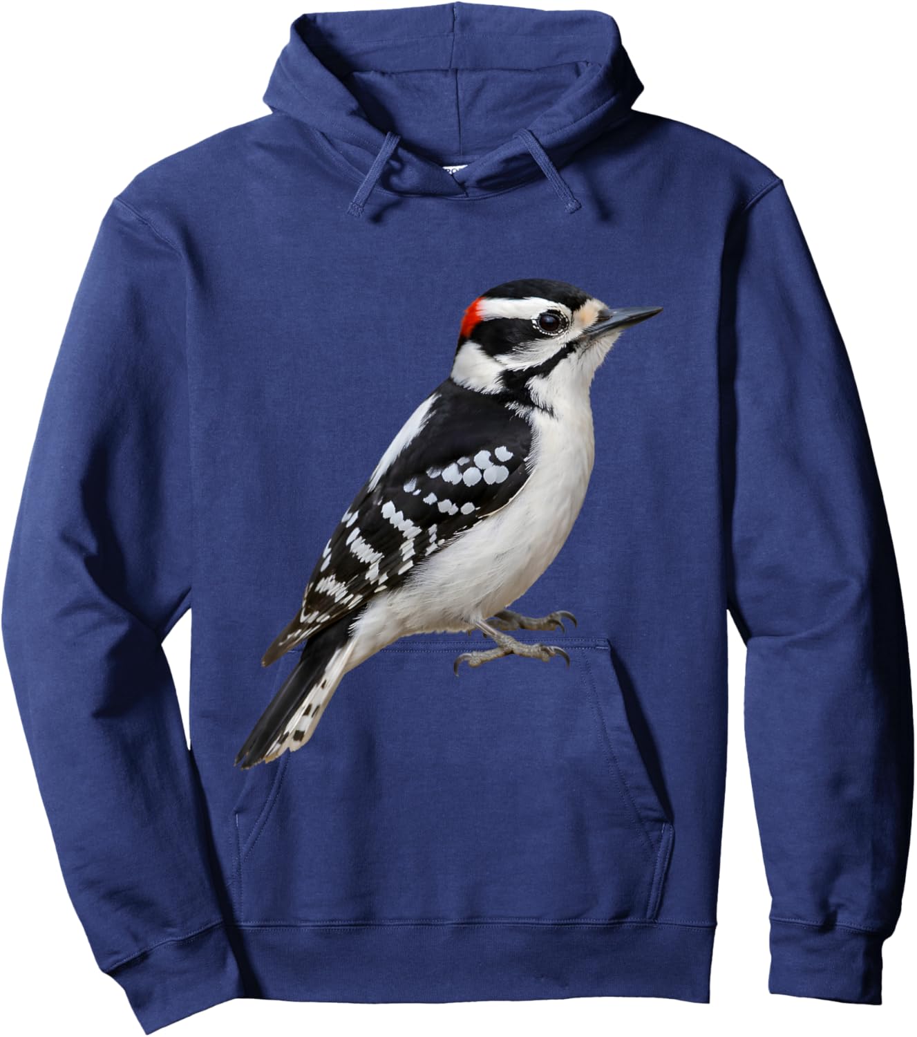 Downy Woodpecker Bird Illustration Hoodie - Hoodie | Navy