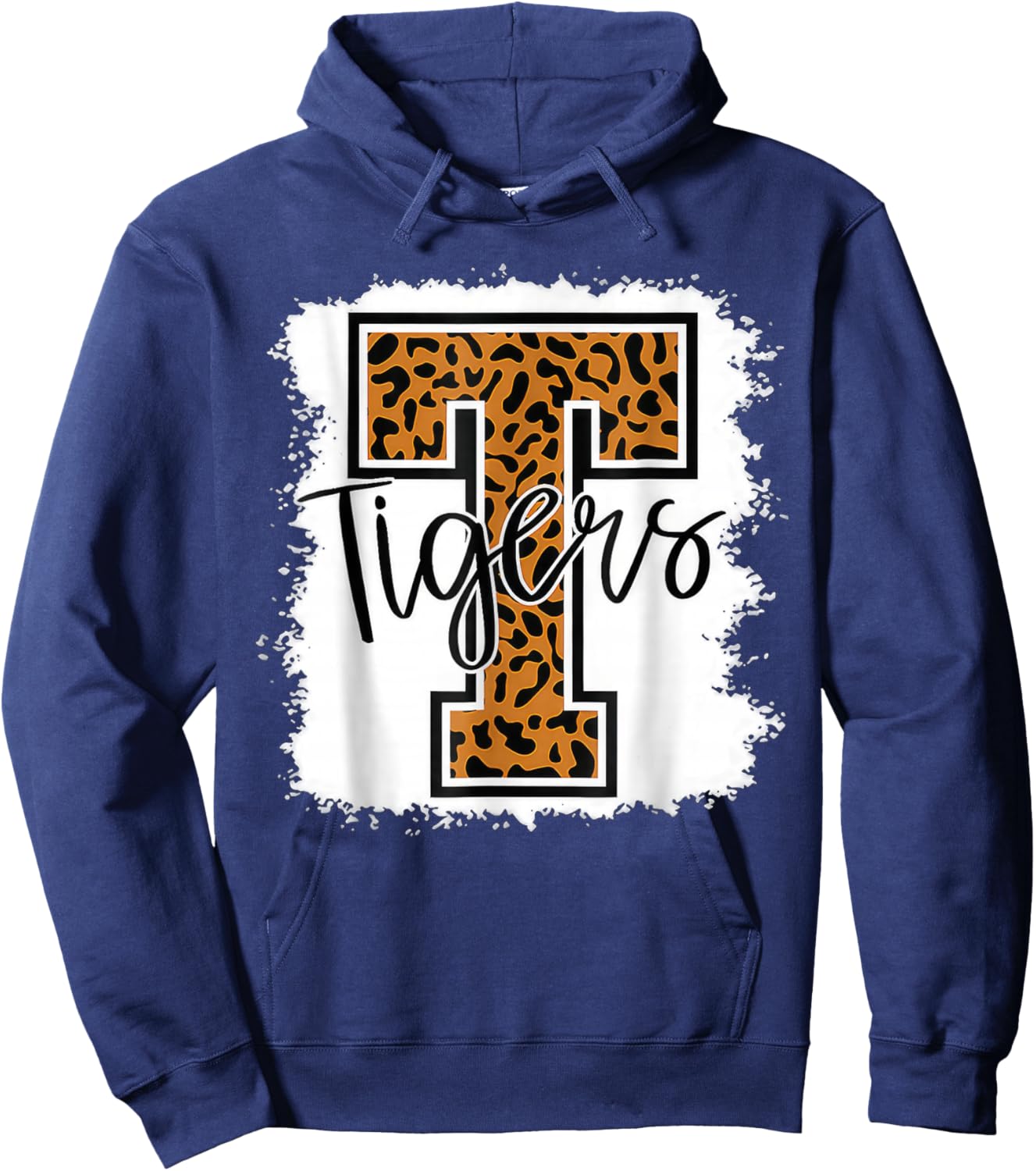 Tigers Swash School Spirit Orange Black T Shirt Hoodie - Hoodie | Navy