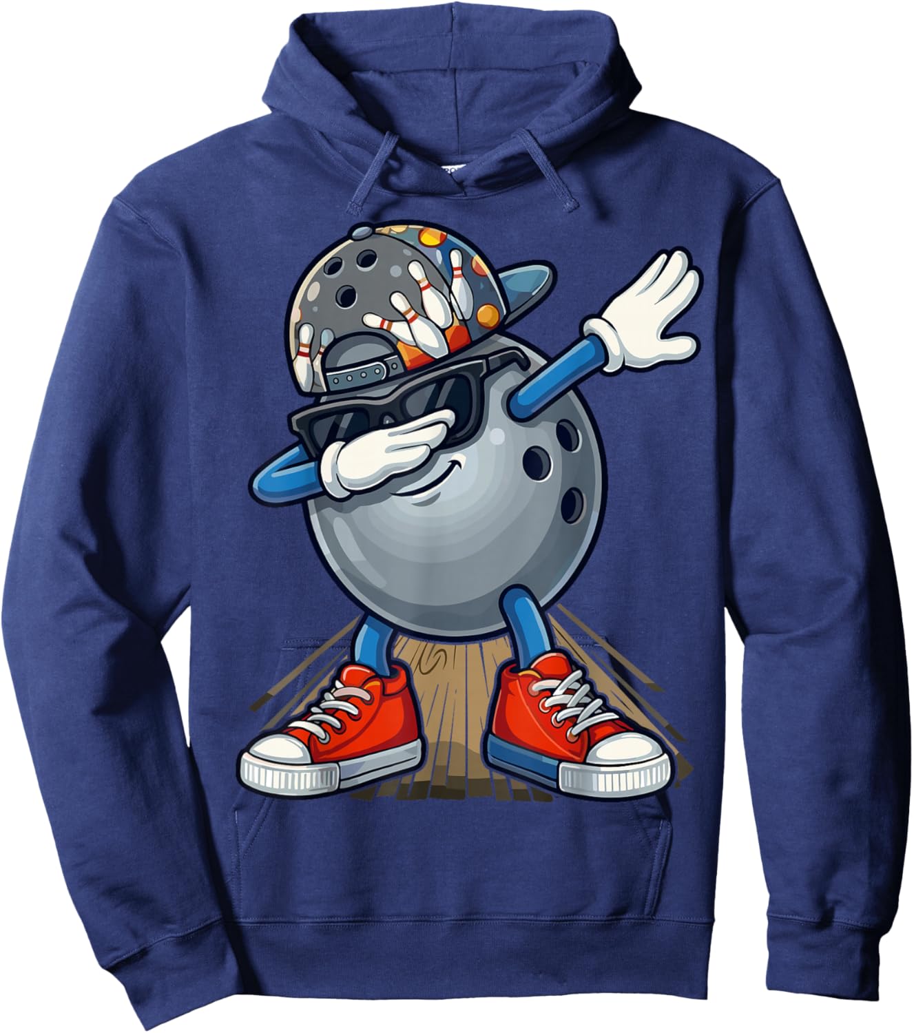 Bowler Dabbing Sunglasses Bowling Ball Hoodie - Hoodie | Navy