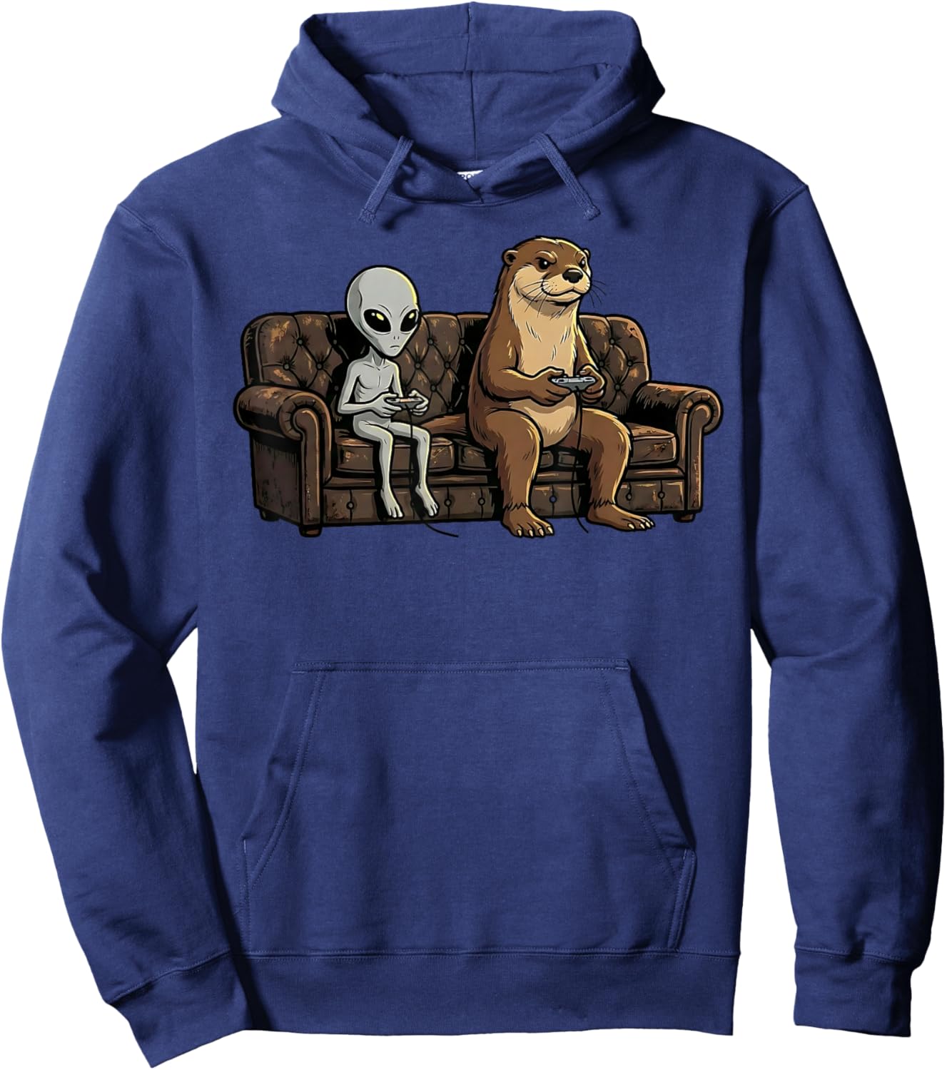 Funny Otter Alien Gaming Video Games Gamer Kids Hoodie - Hoodie | Navy