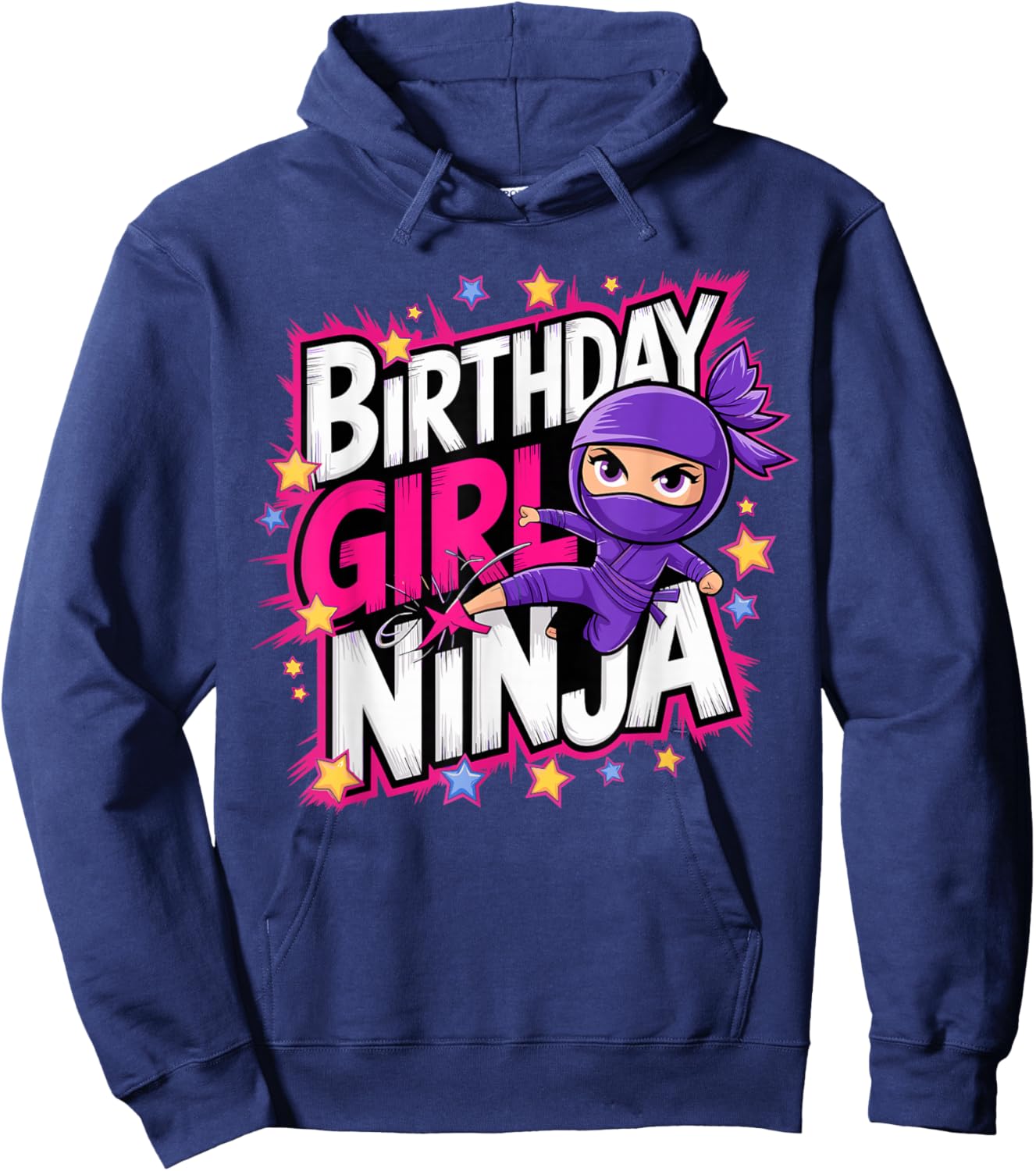 Birthday Girl Ninja Party Hoodie - Hoodie | Navy