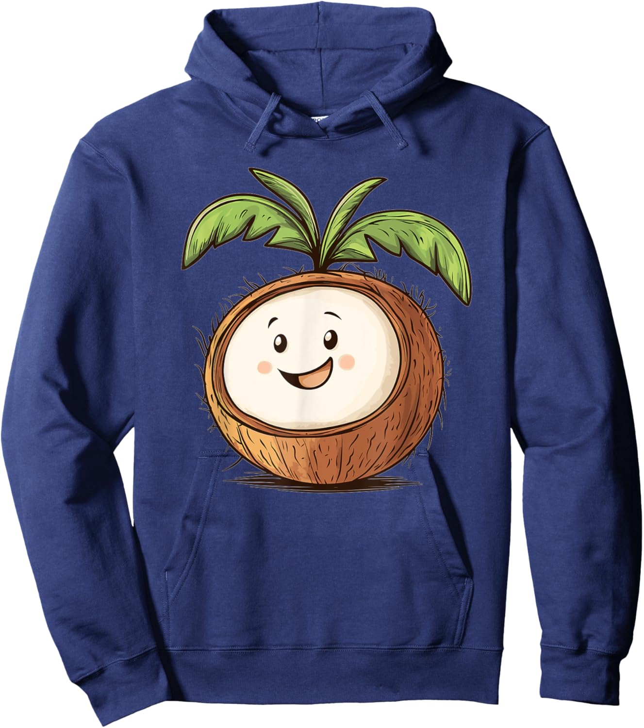 Cute Smiling Coconut I Cartoon Coconut Hoodie - Hoodie | Navy