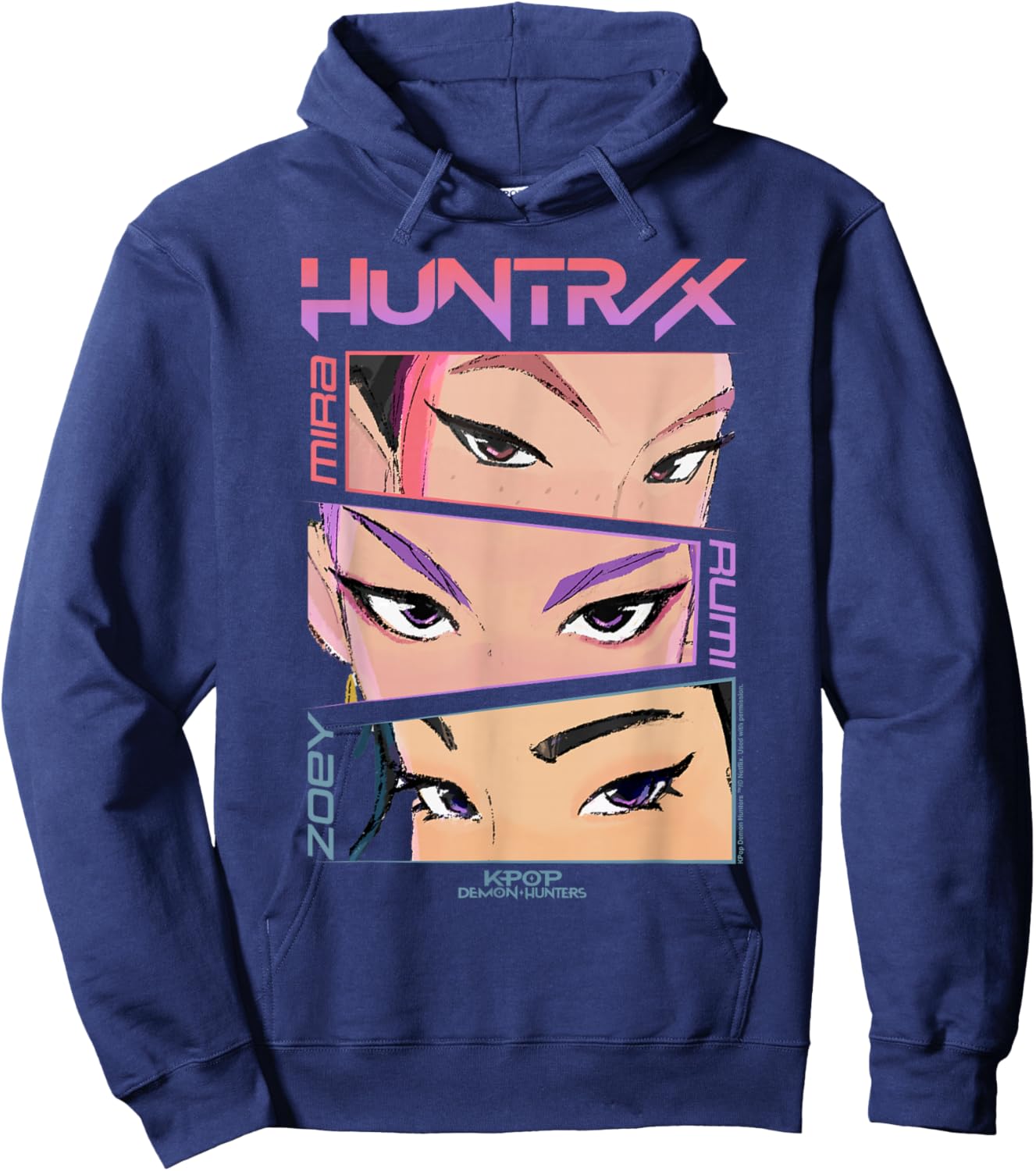 Kpop Demon Hunters Huntrix Eyes Comic Strip Hoodie - Hoodie | Navy